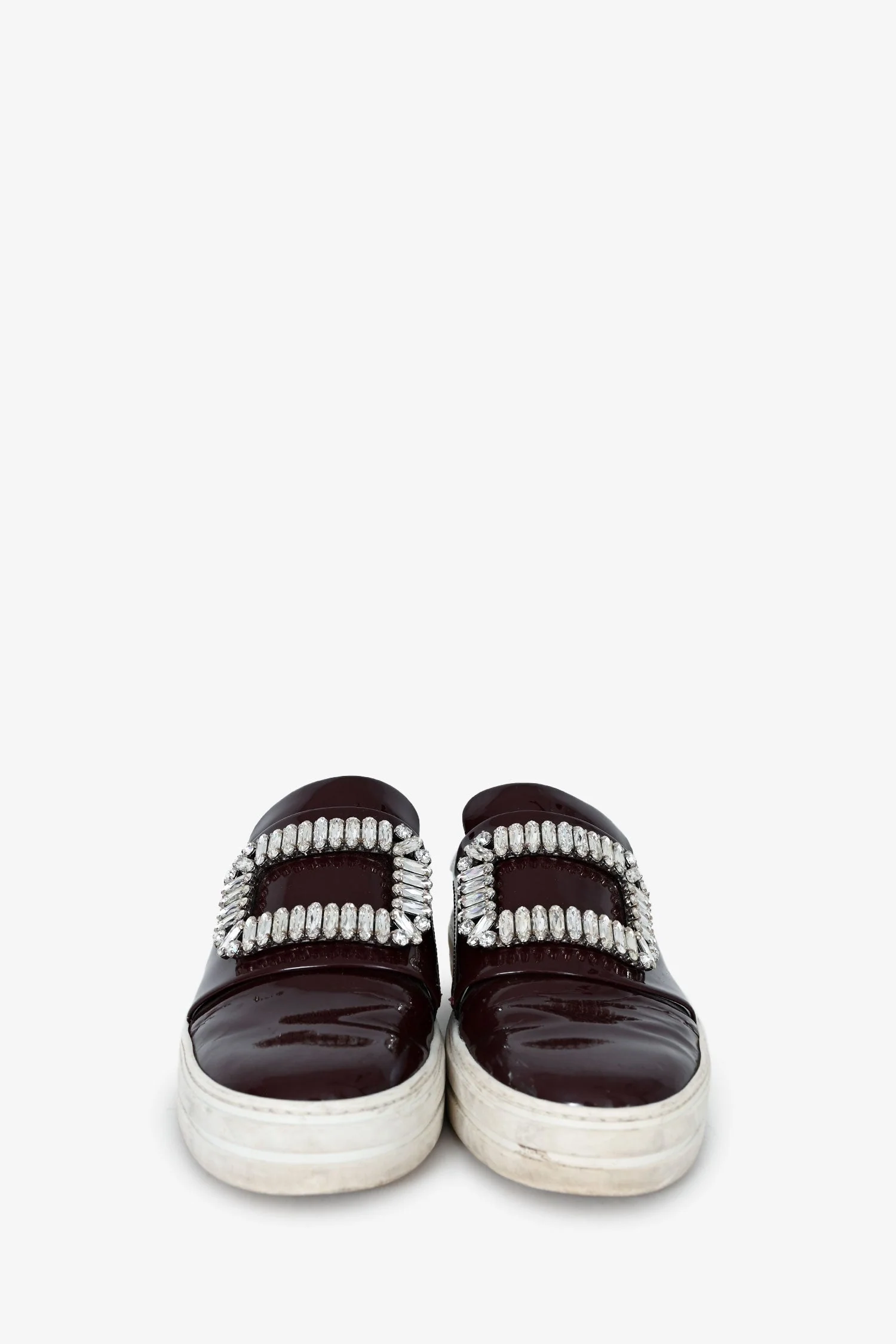 Roger Vivier Brown Patent Crystal Buckle Sneakers Size 37.5 - Image 3