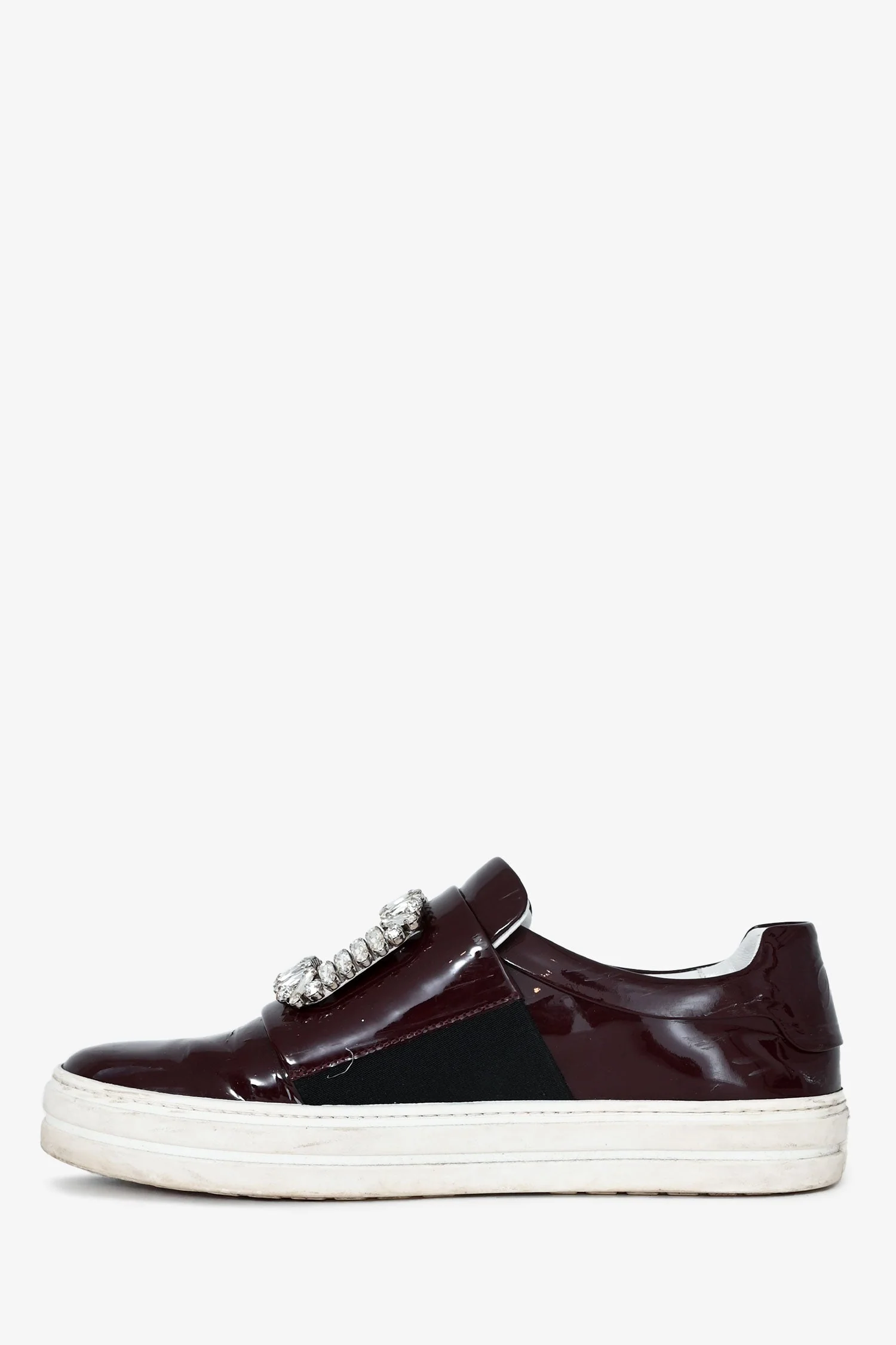 Roger Vivier Brown Patent Crystal Buckle Sneakers Size 37.5 - Image 5