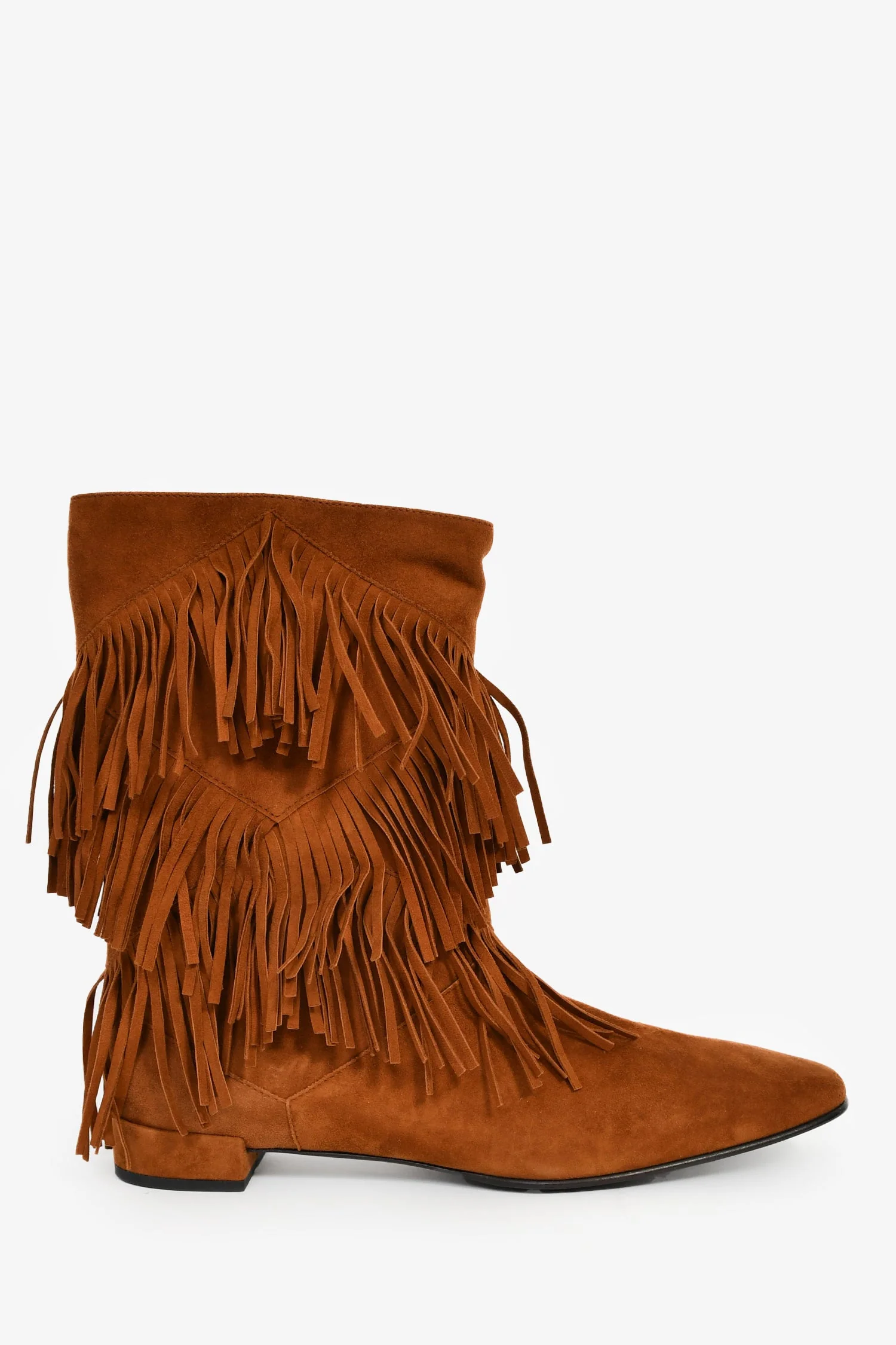 Roger Vivier Brown Suede Tassled Moccasin Boots Size 41