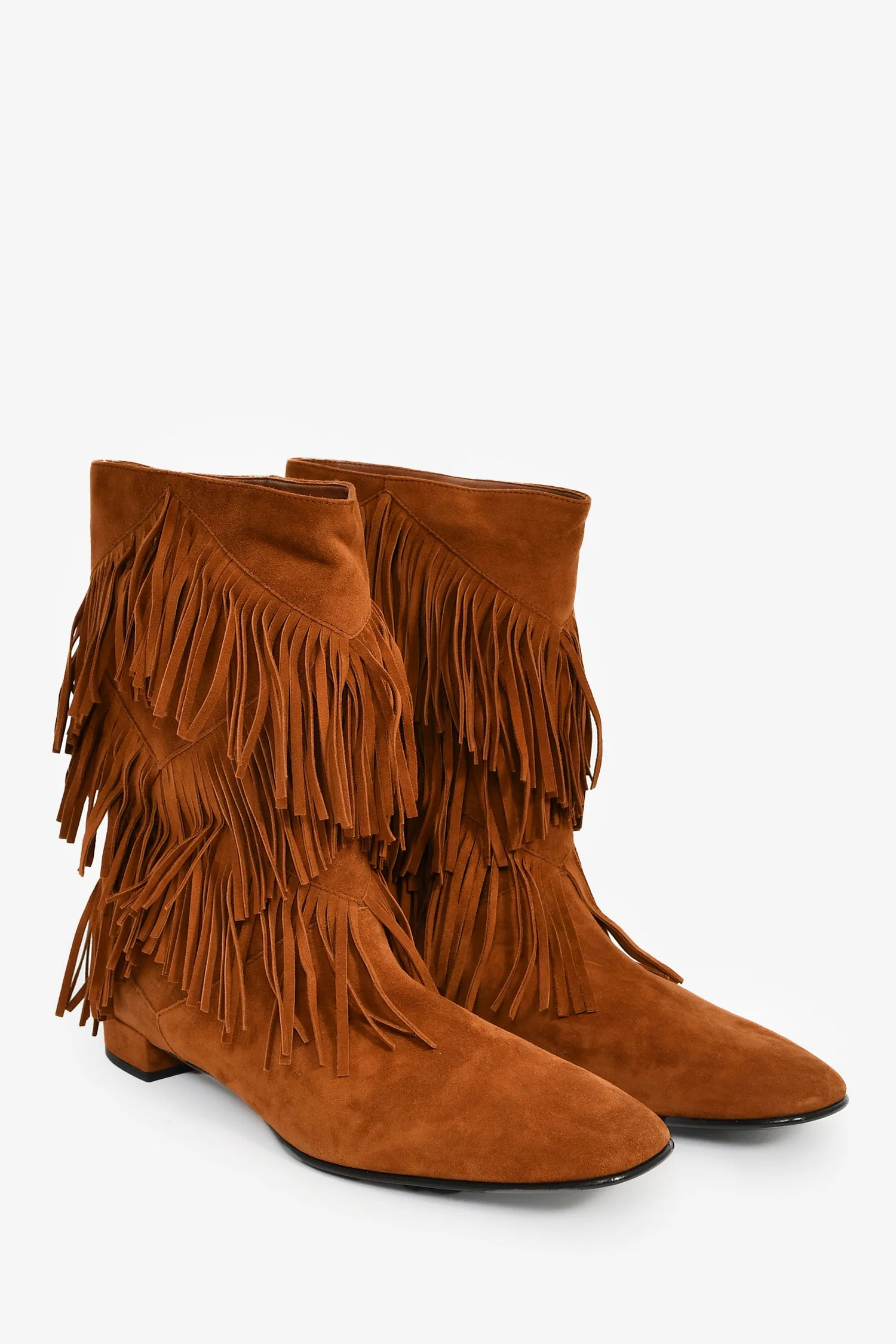 Roger Vivier Brown Suede Tassled Moccasin Boots Size 41 - Image 2