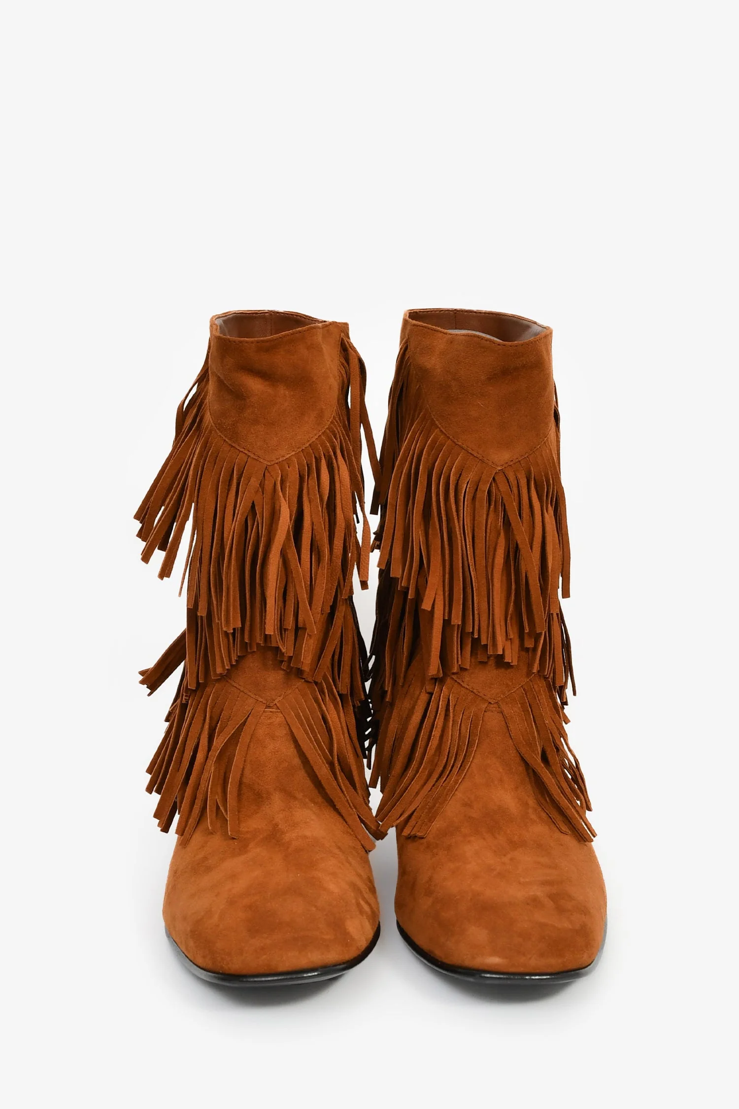 Roger Vivier Brown Suede Tassled Moccasin Boots Size 41 - Image 3