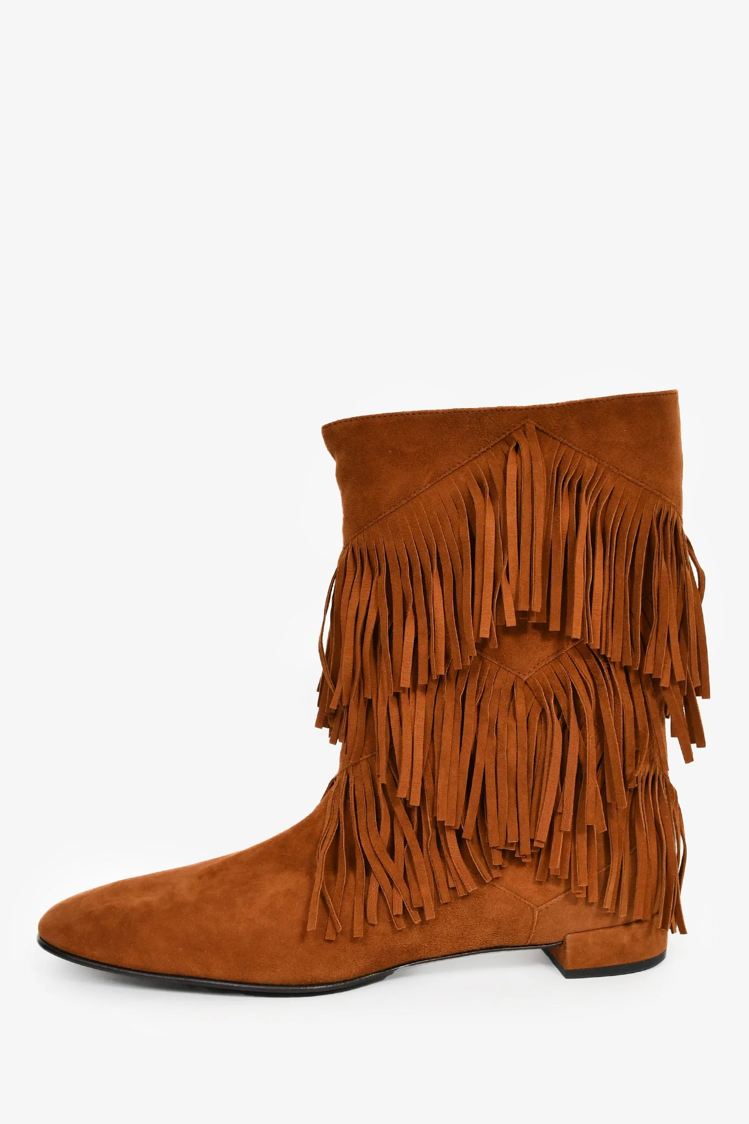 Roger Vivier Brown Suede Tassled Moccasin Boots Size 41 - Image 4