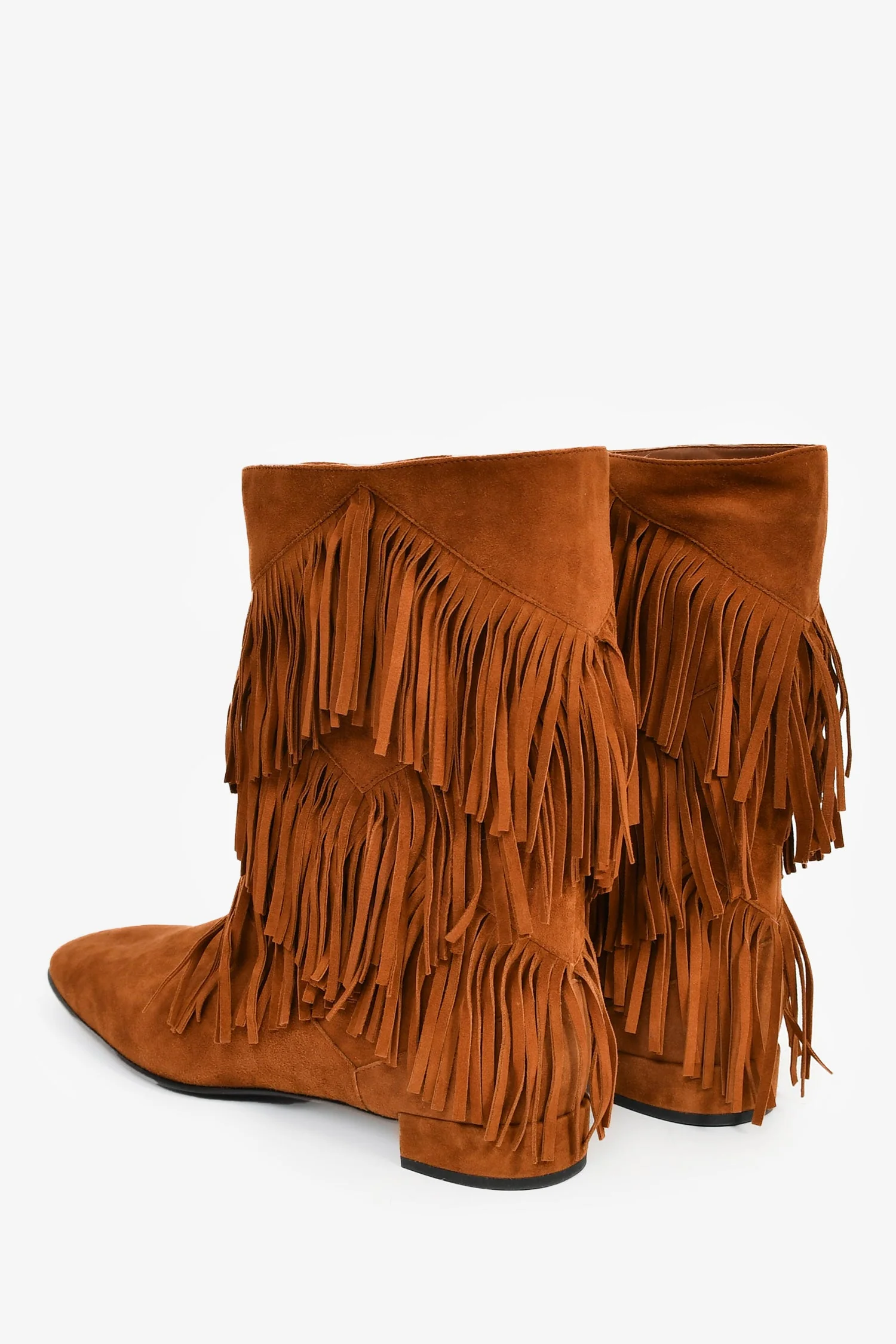 Roger Vivier Brown Suede Tassled Moccasin Boots Size 41 - Image 5