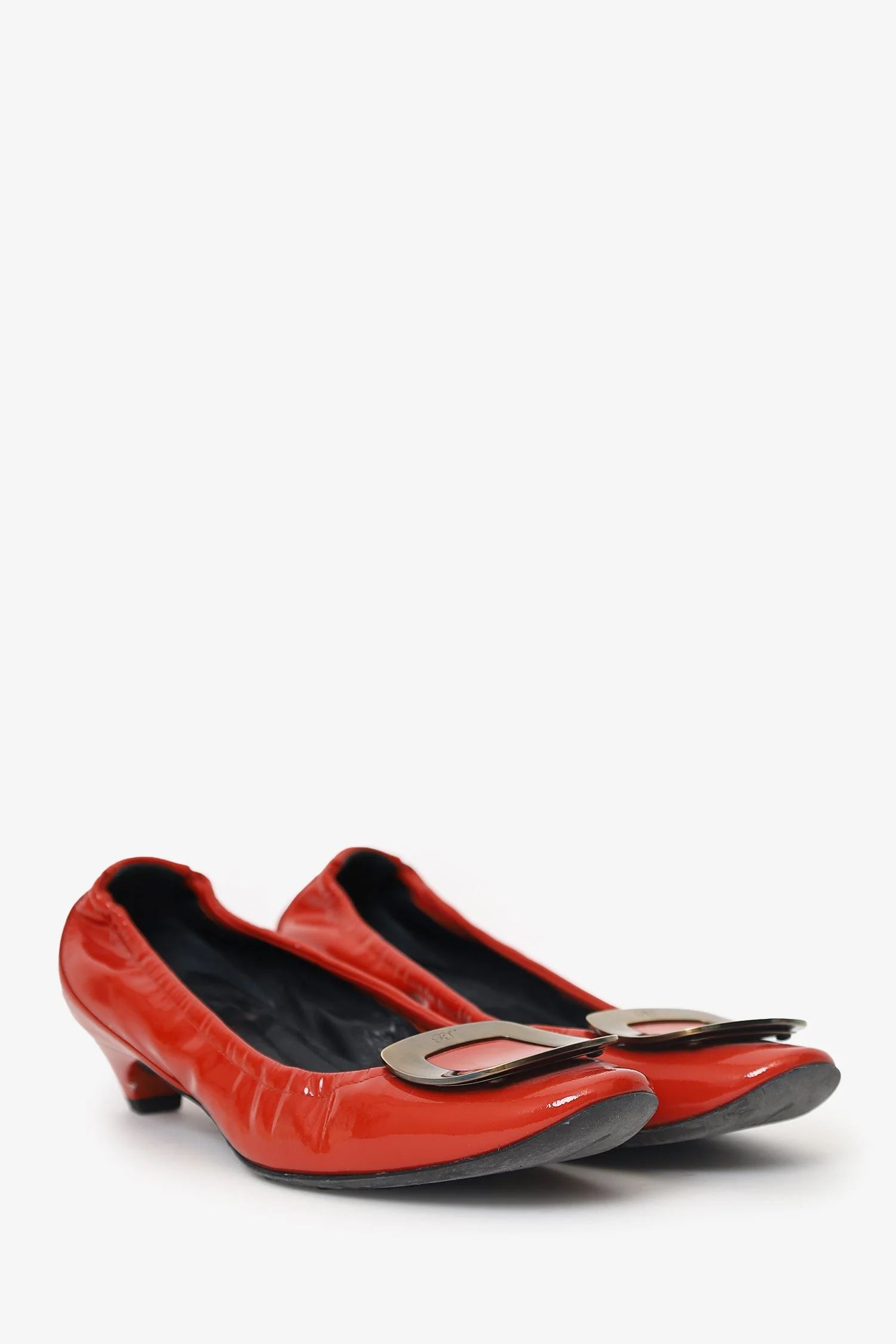 Roger Vivier Orange Patent Leather Pumps Size 36 - Image 2
