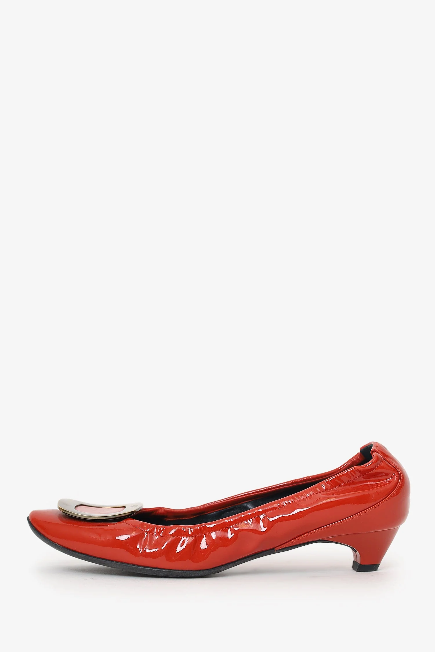 Roger Vivier Orange Patent Leather Pumps Size 36 - Image 4