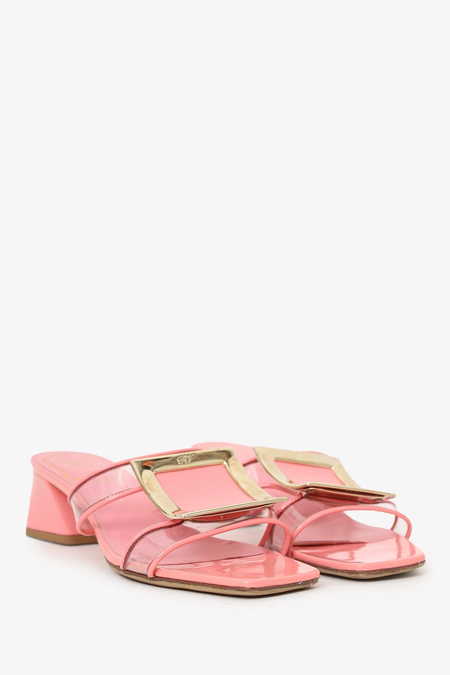 Roger Vivier Pink Patent Leather Bikiviv' 45 Sandals Size 35.5 - Image 2