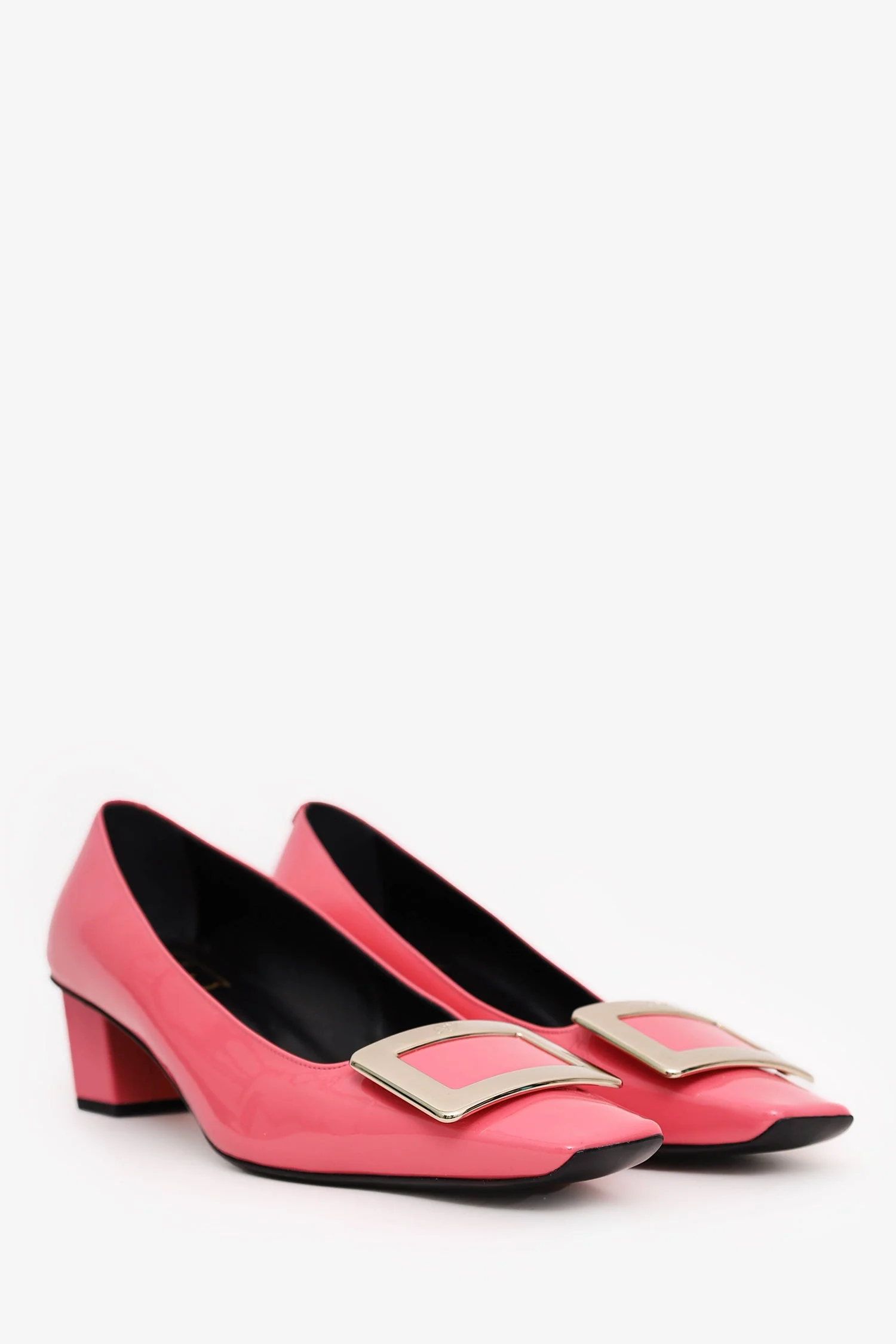 Roger Vivier Pink Patent Leather Block Heels Size 38.5 - Image 2
