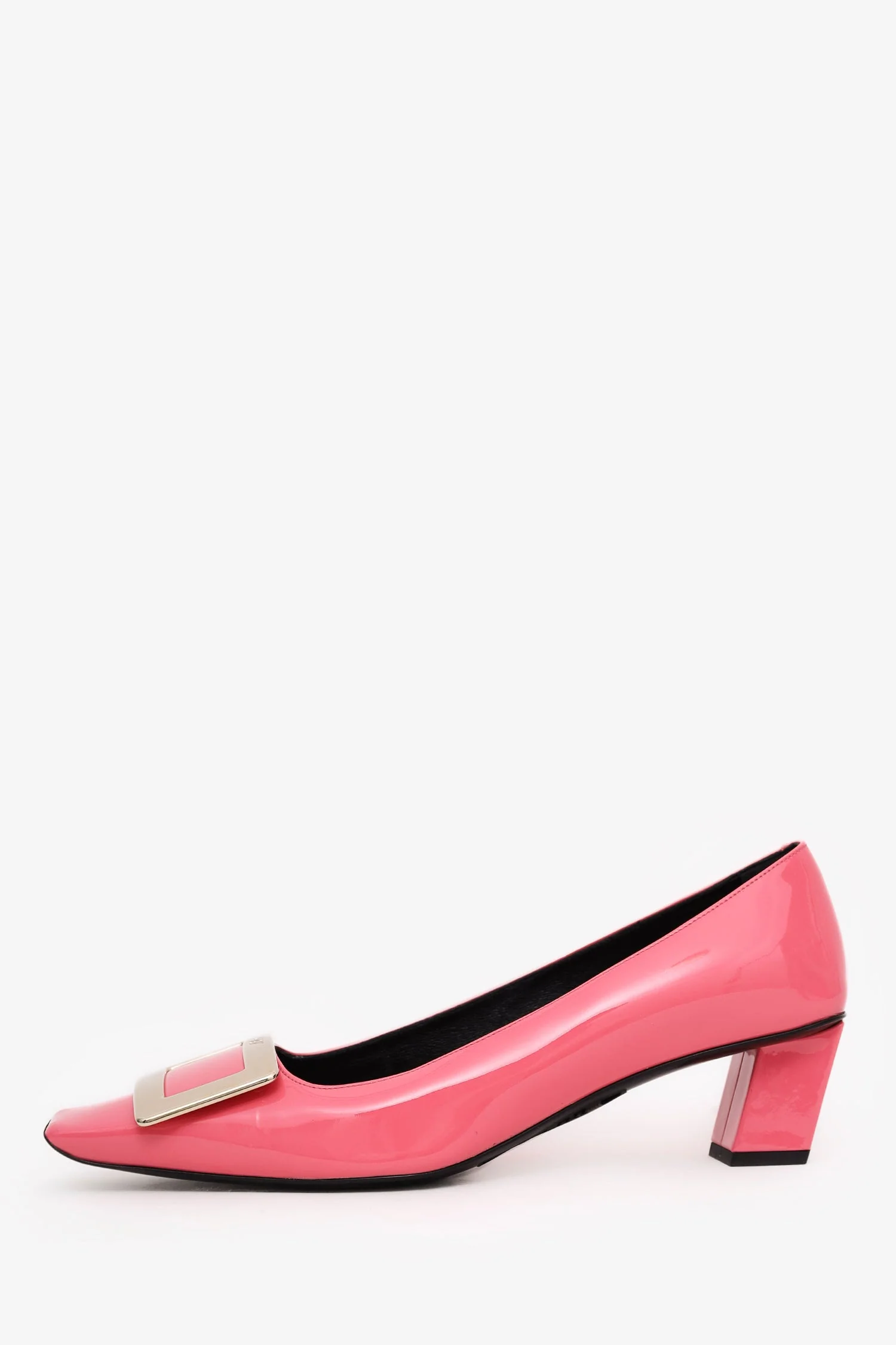Roger Vivier Pink Patent Leather Block Heels Size 38.5 - Image 4