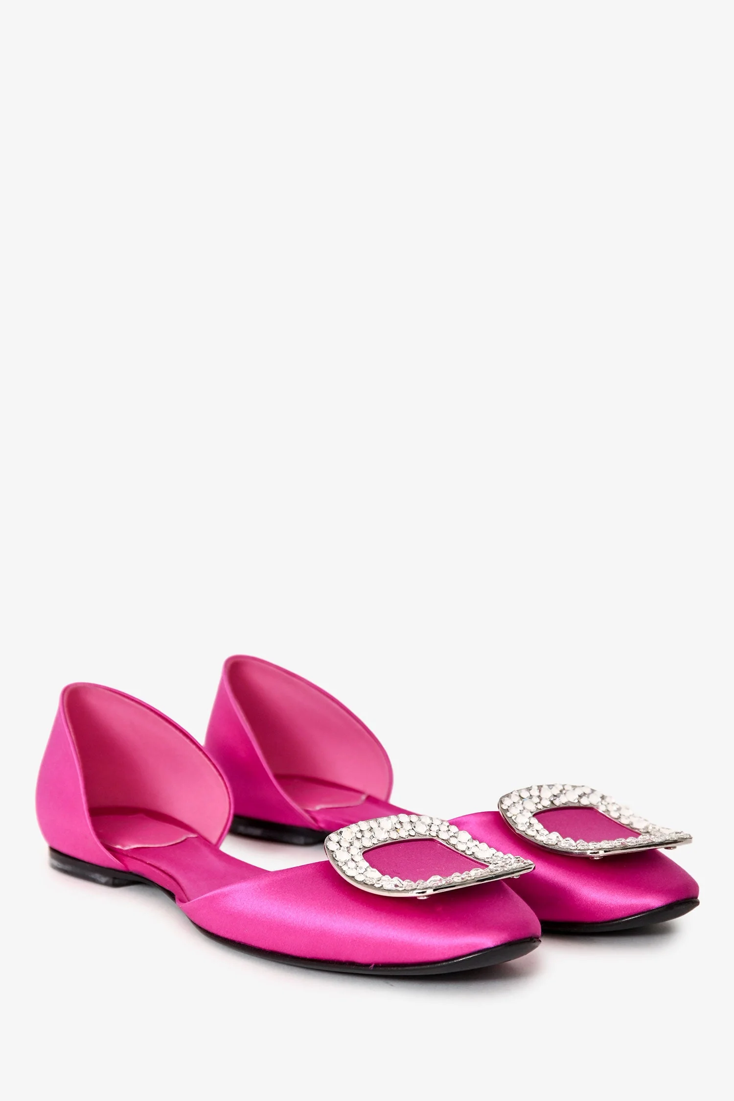 Roger Vivier Pink Satin Chips D'Orsay Flats Size 36.5 - Image 2