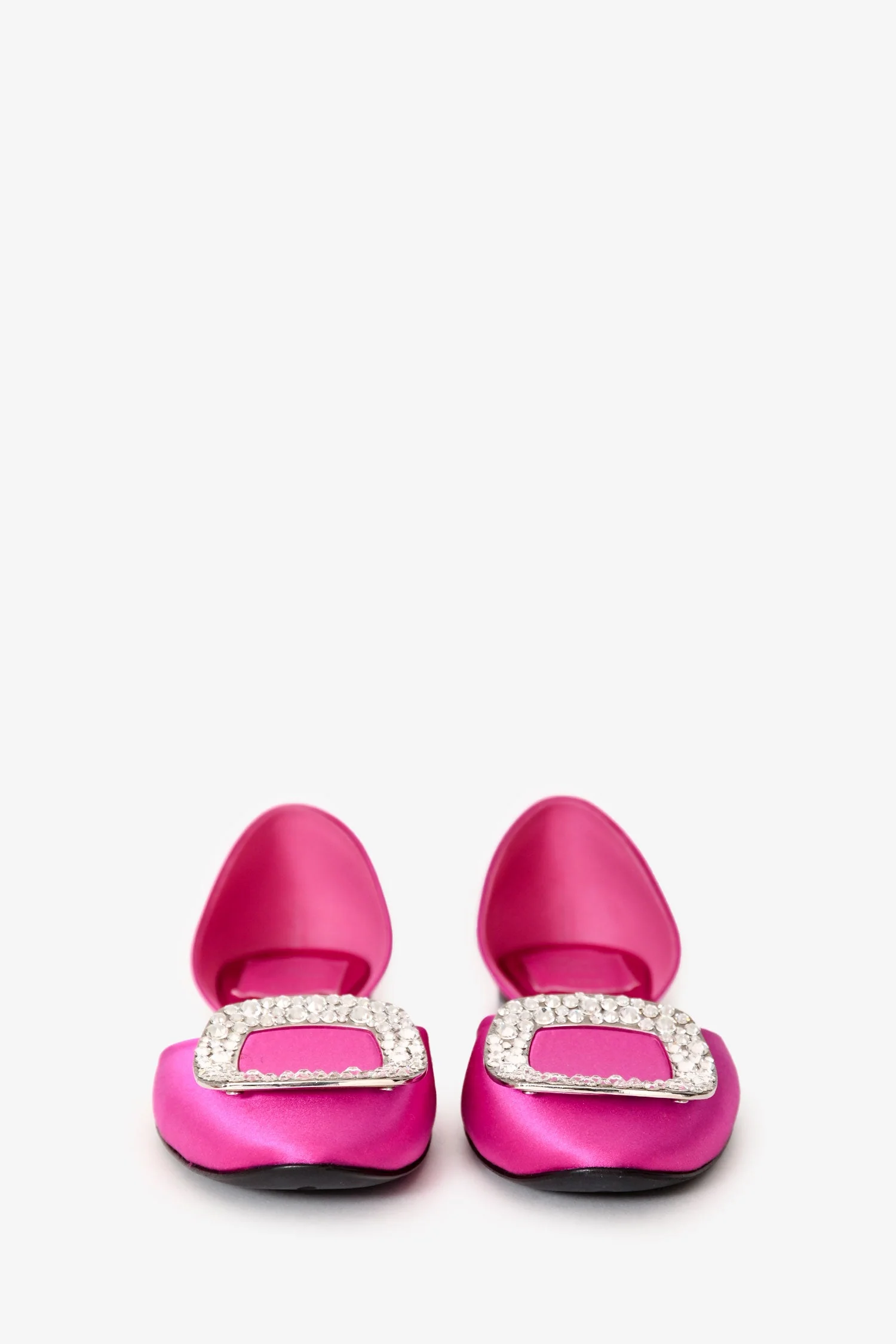 Roger Vivier Pink Satin Chips D'Orsay Flats Size 36.5 - Image 3