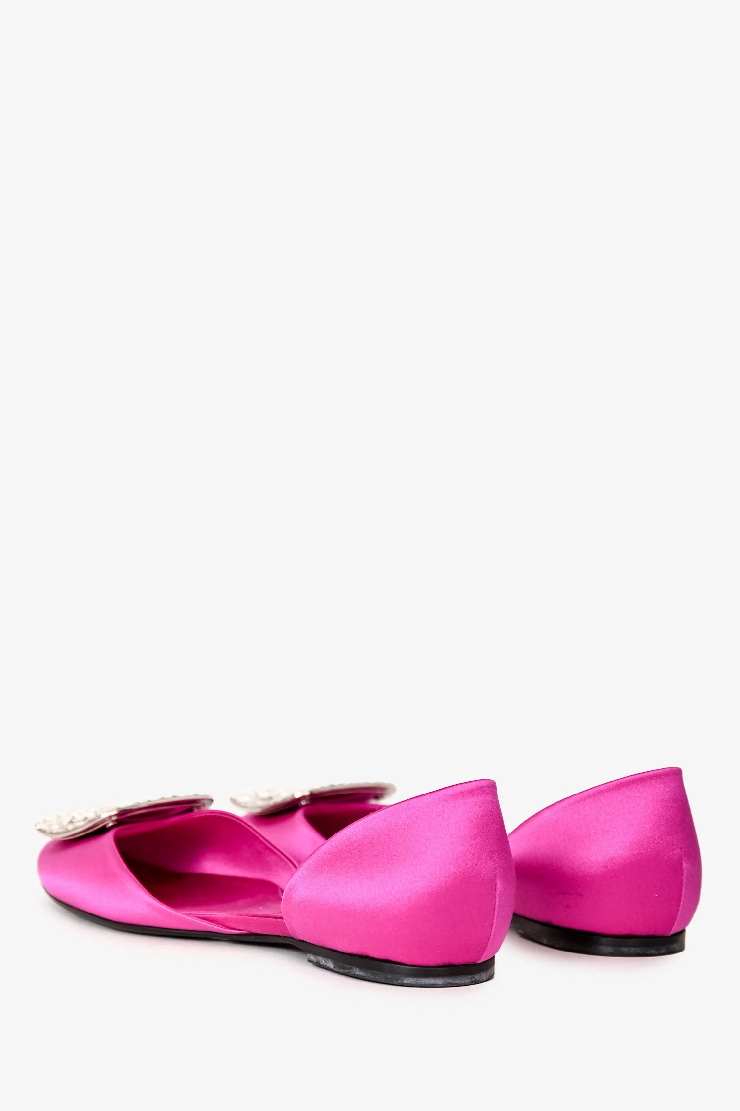 Roger Vivier Pink Satin Chips D'Orsay Flats Size 36.5 - Image 4