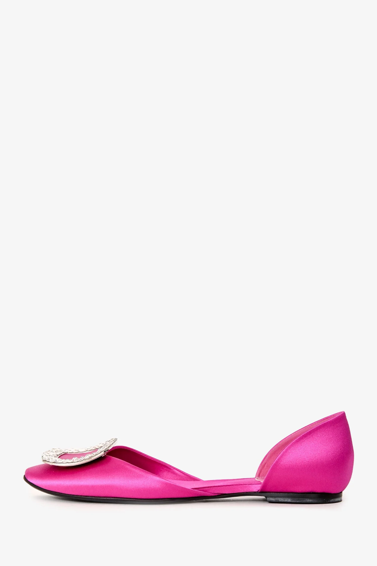 Roger Vivier Pink Satin Chips D'Orsay Flats Size 36.5 - Image 5