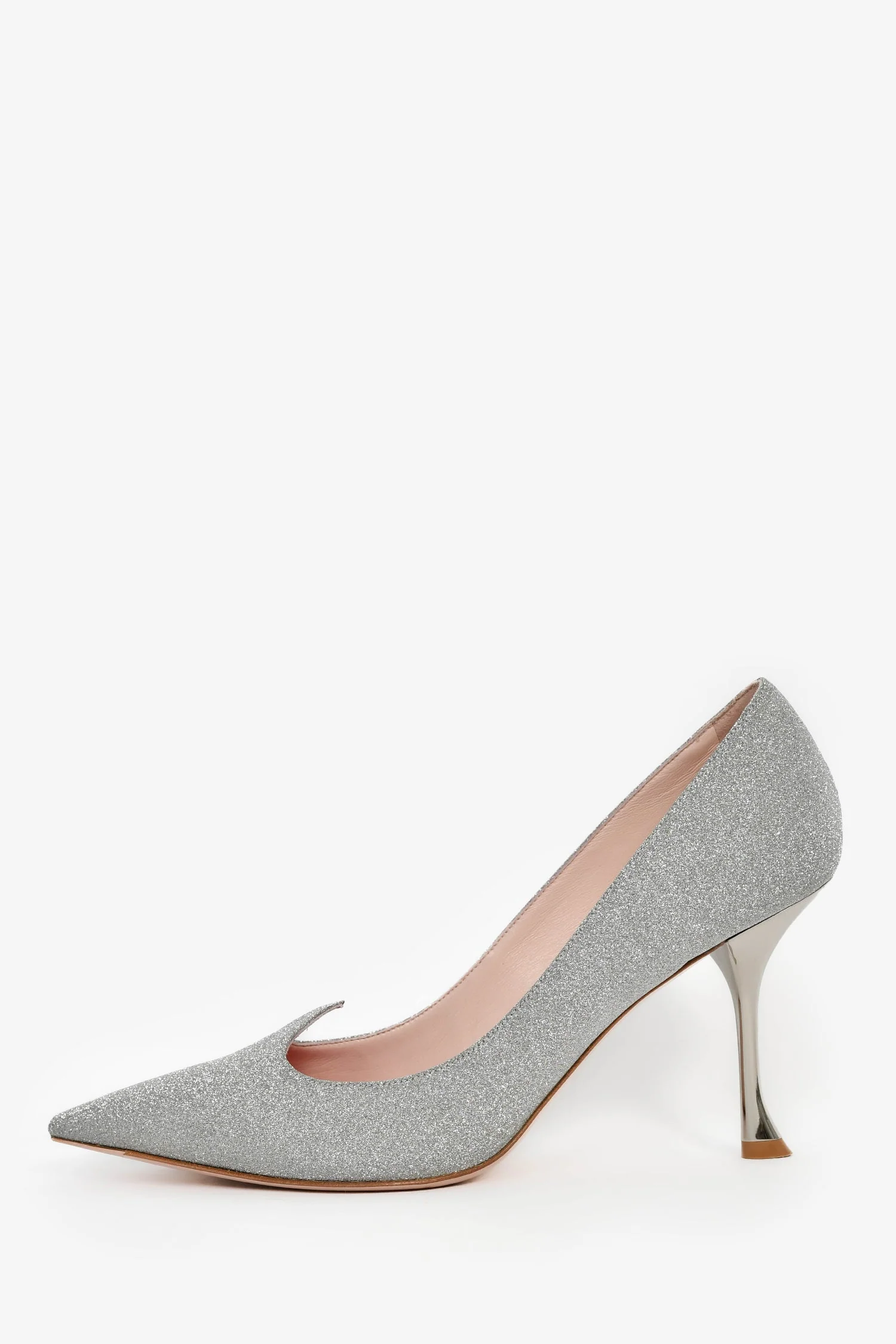 Roger Vivier Silver 'I love Vivier' Glitter Pumps Size 39 - Image 4