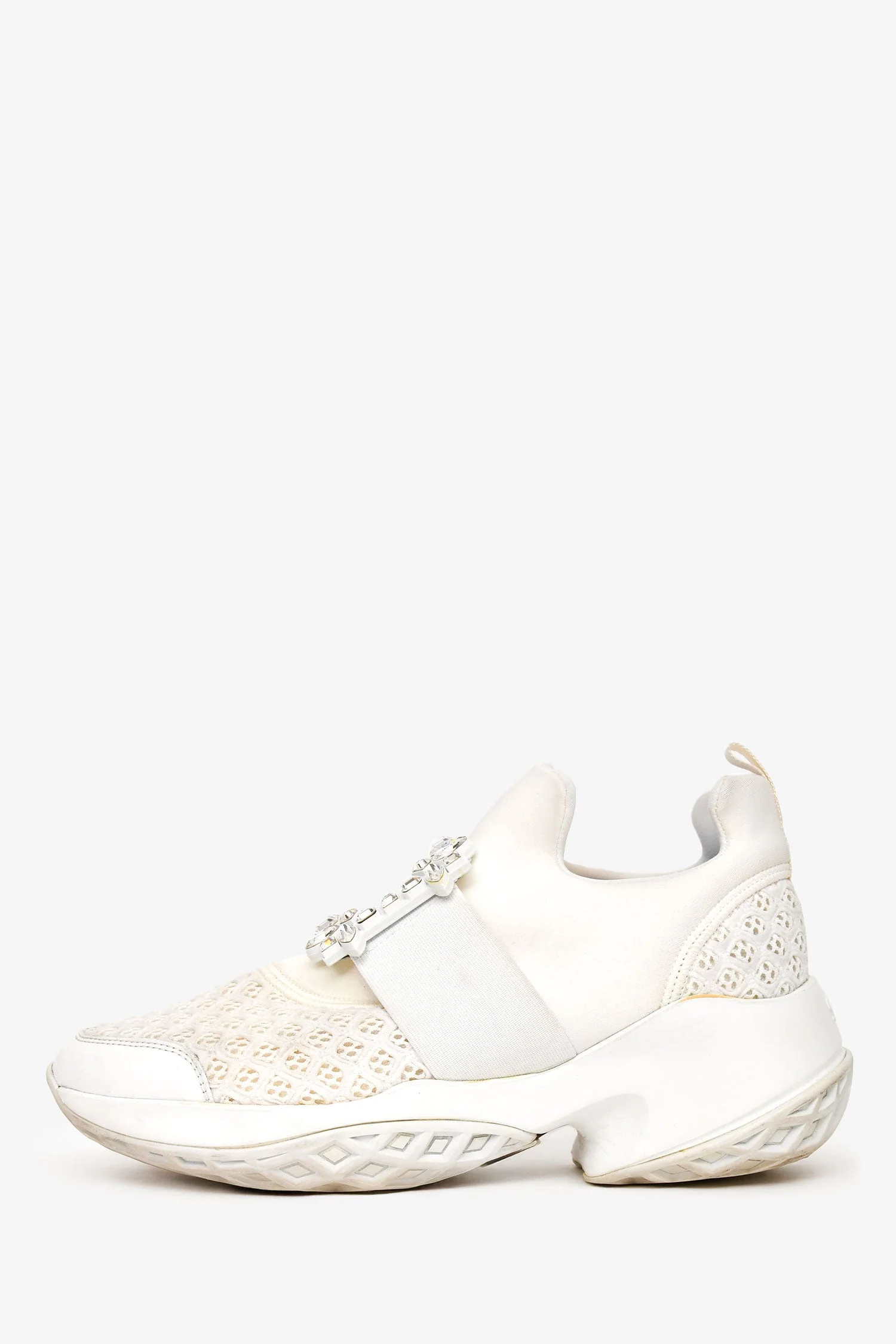 Roger Vivier White Leather Viv' Run Sneakers Size 41 (As Is) - Image 5