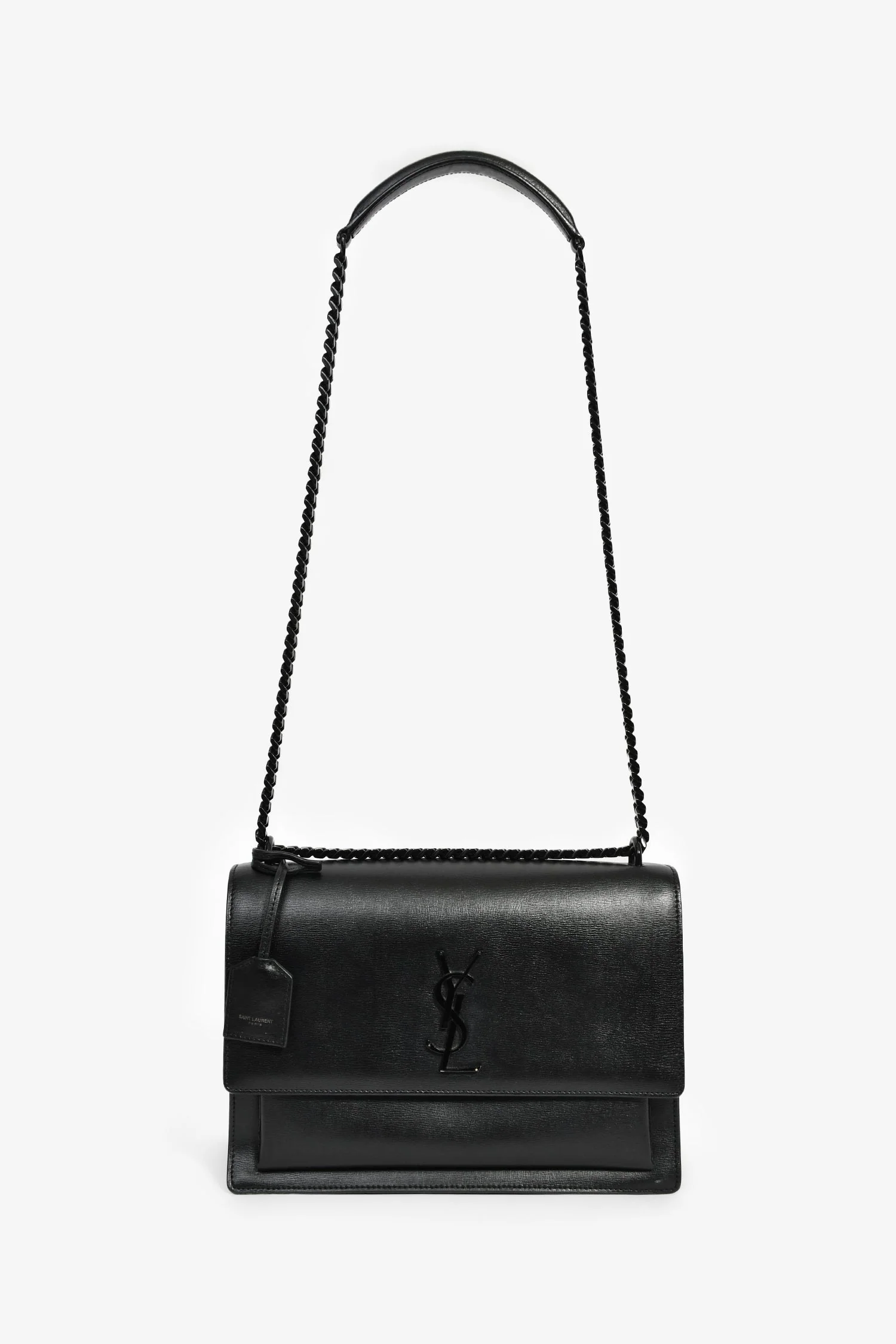 Saint Laurent 2020 Black Leather Large Sunset Shoulder Bag - Image 7