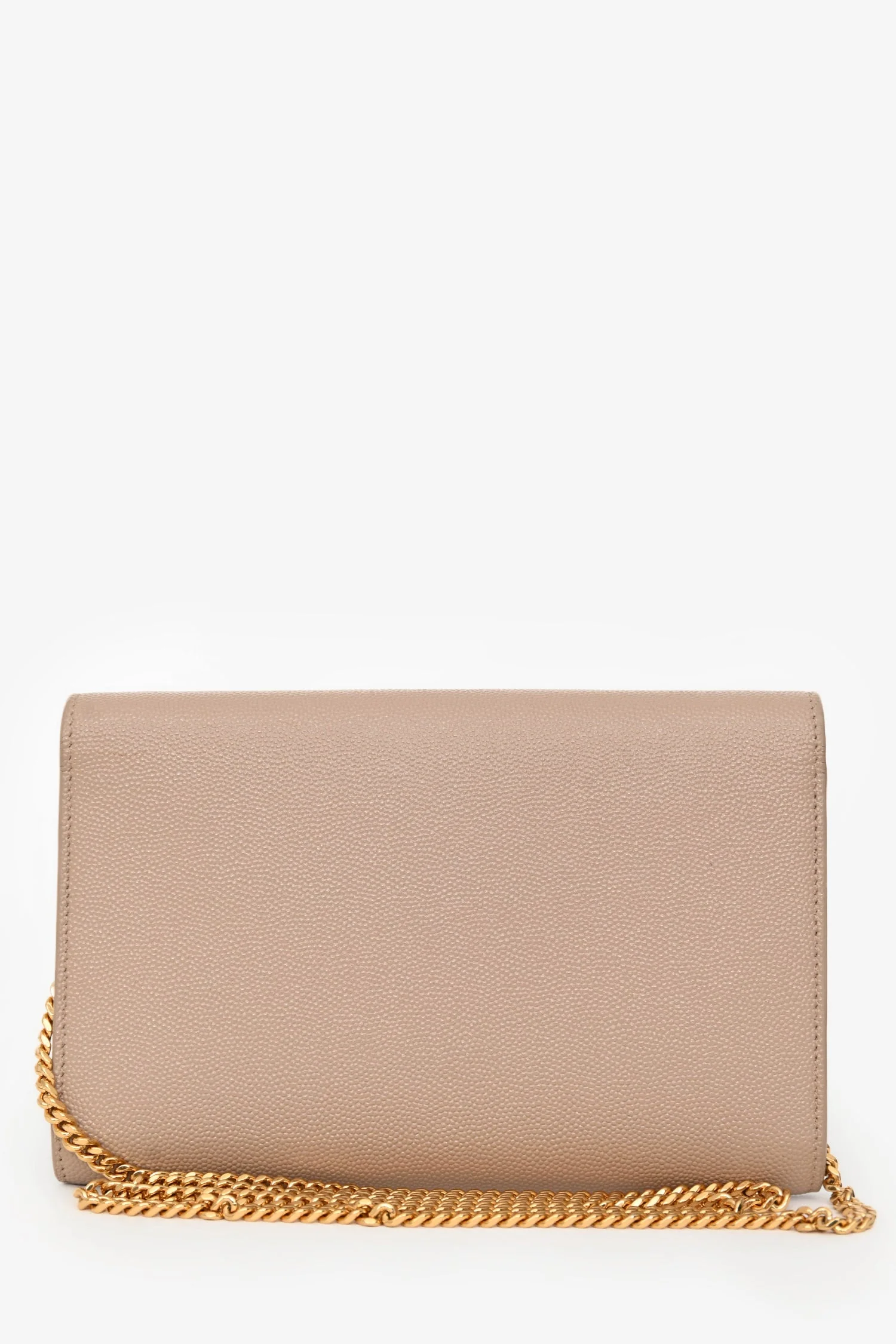 Saint Laurent 2021 Beige Grain De Poudre Leather Uptown Chain Wallet - Image 2