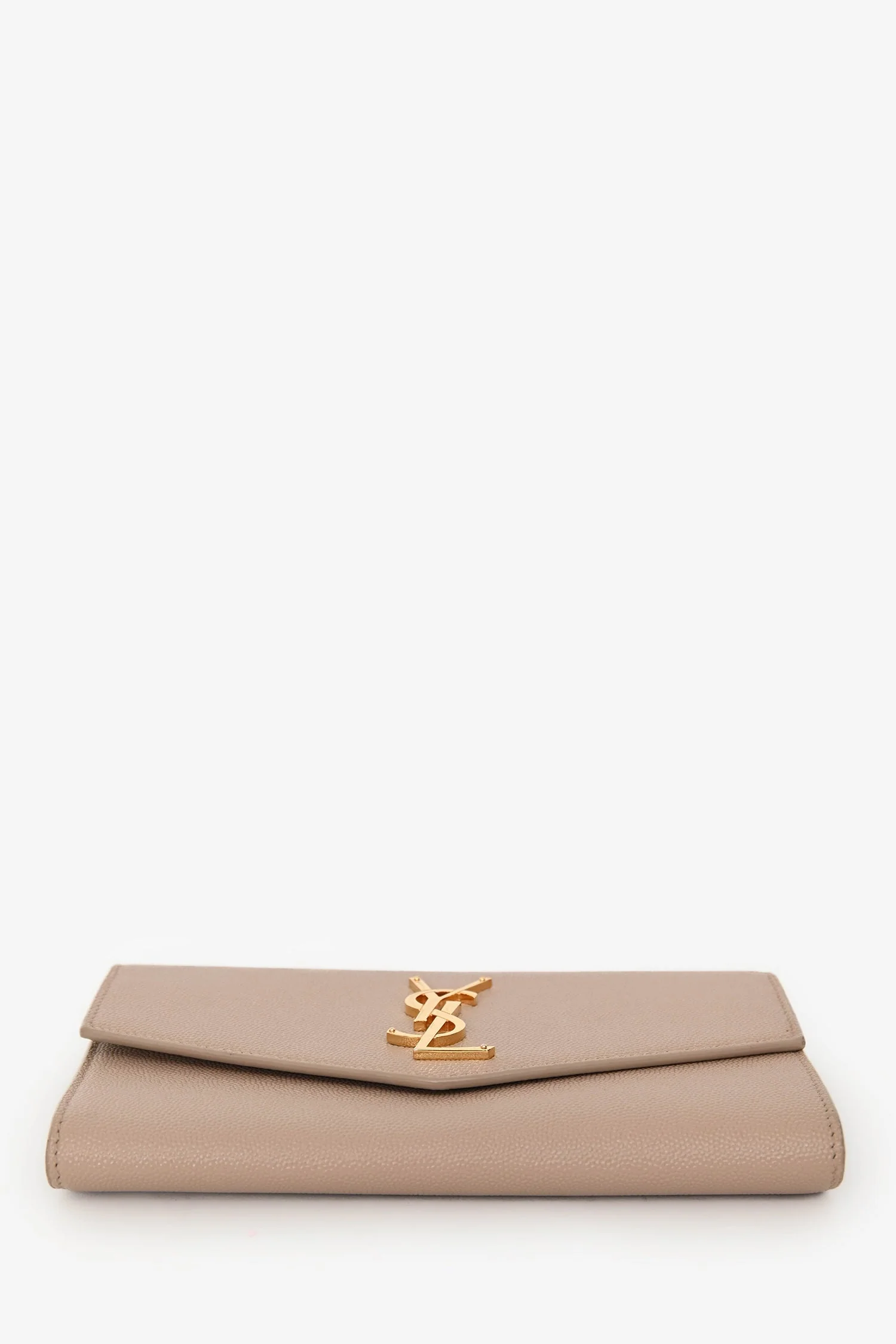 Saint Laurent 2021 Beige Grain De Poudre Leather Uptown Chain Wallet - Image 5
