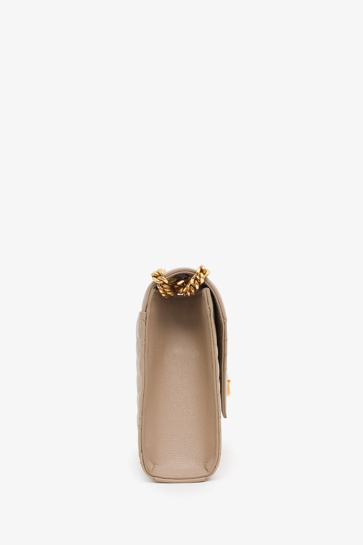 Saint Laurent Beige Grained Leather Small Envelope Bag - Image 3