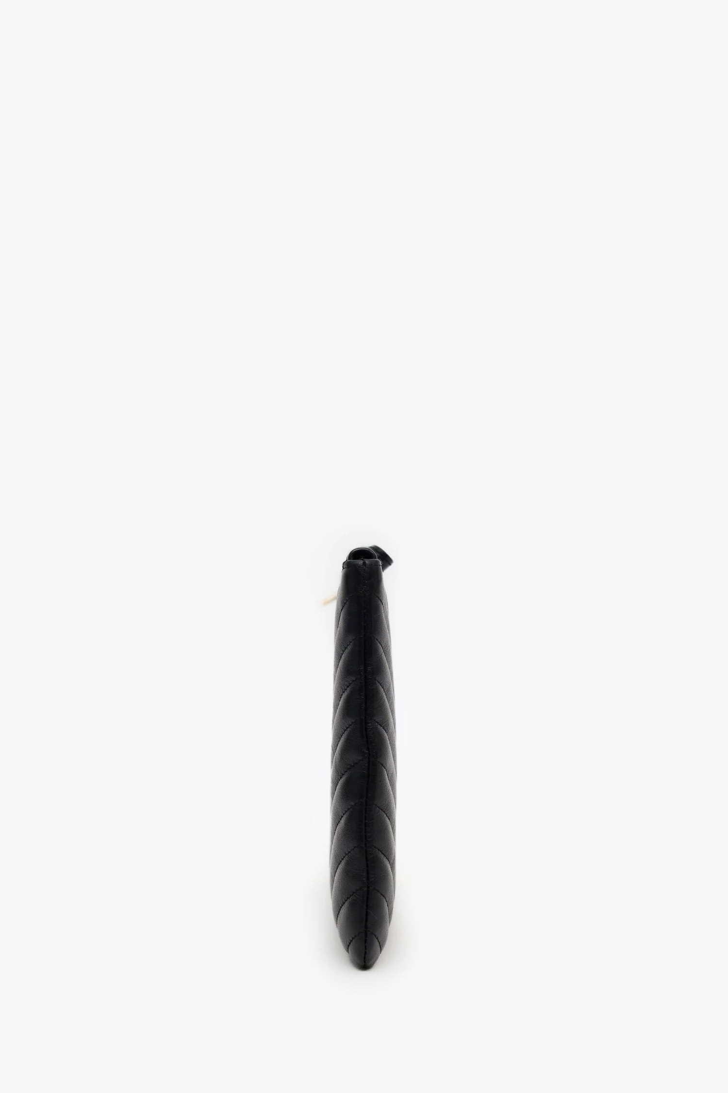 Saint Laurent Black Calfskin Matelasse Chevron Small Monogram A5 Wristlet - Image 4