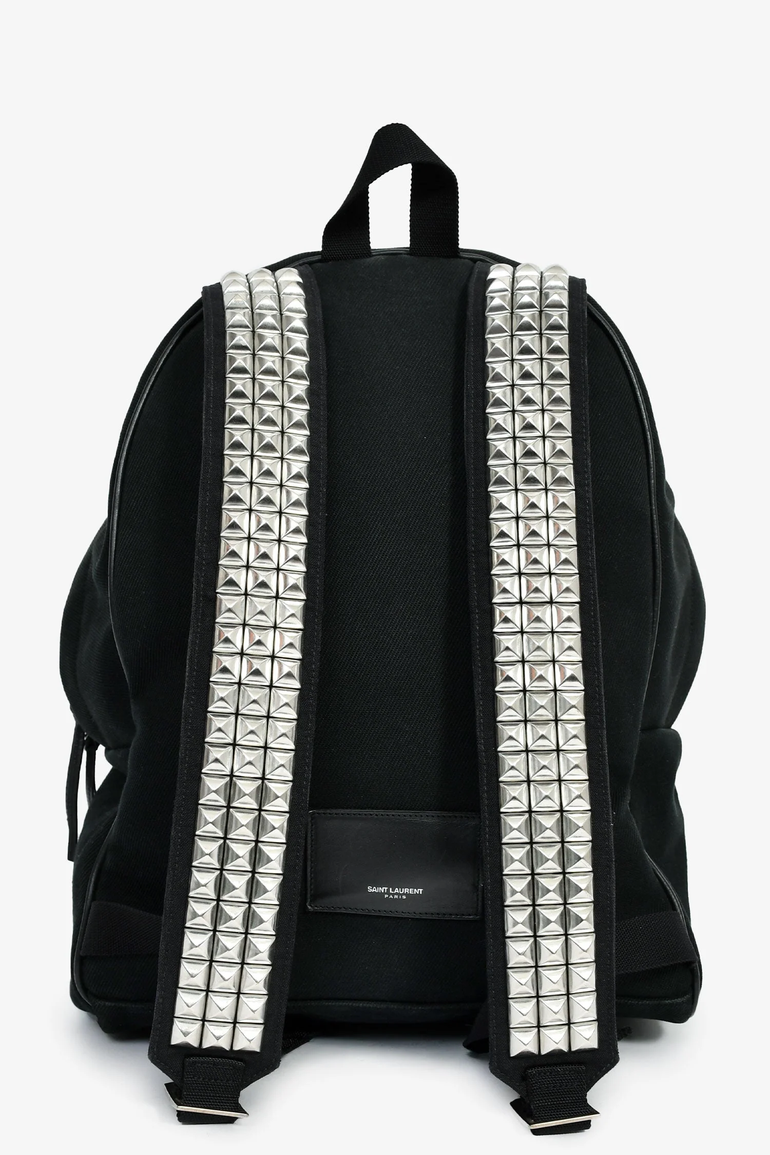 Saint Laurent Black Canvas City Studs Backpack - Image 2
