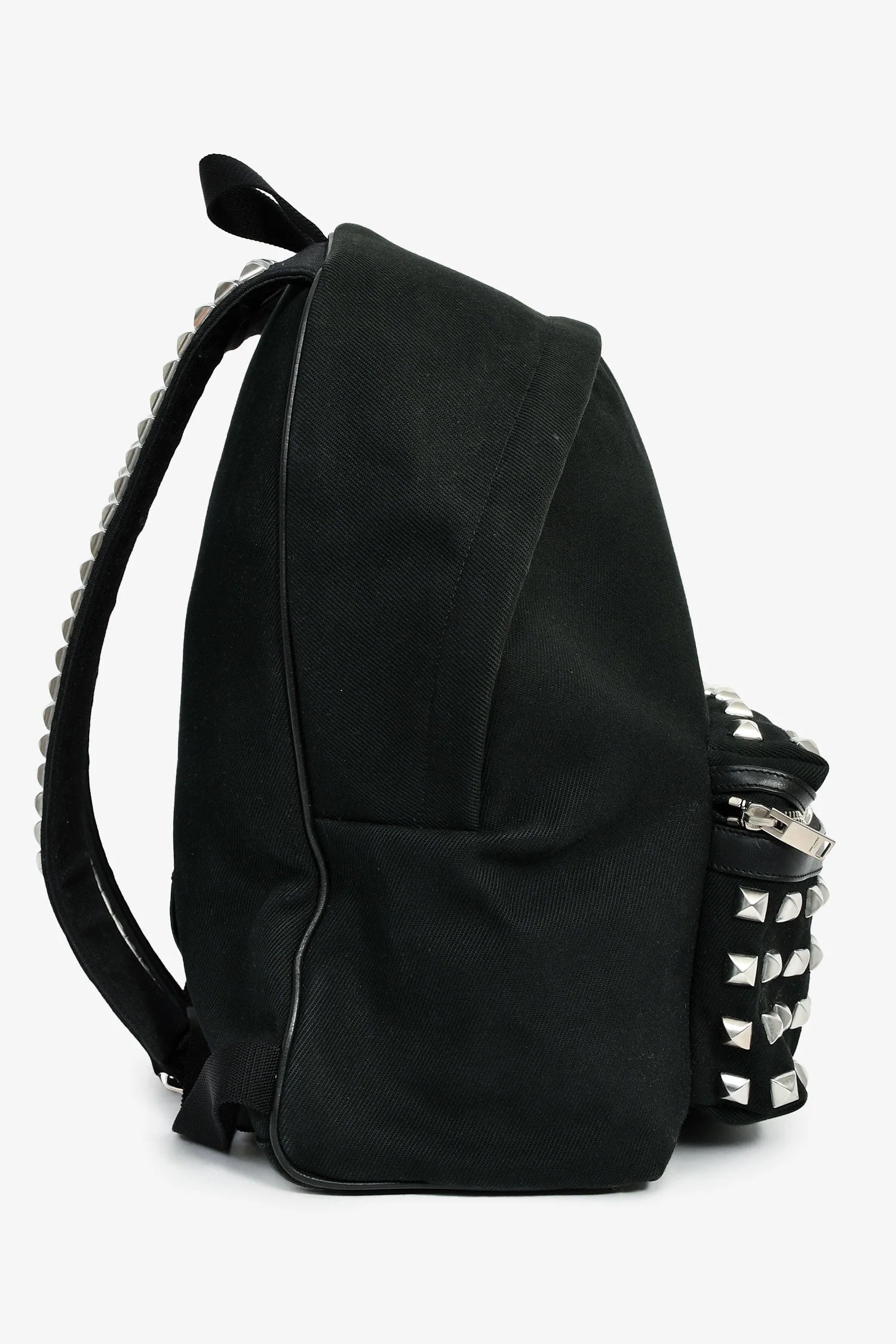 Saint Laurent Black Canvas City Studs Backpack - Image 3