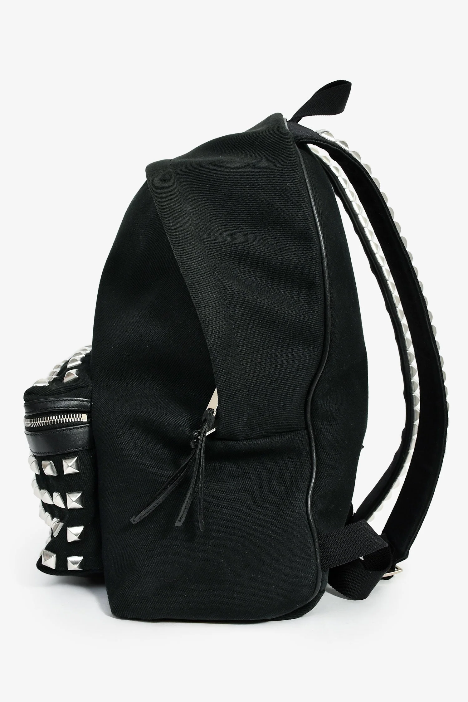 Saint Laurent Black Canvas City Studs Backpack - Image 4