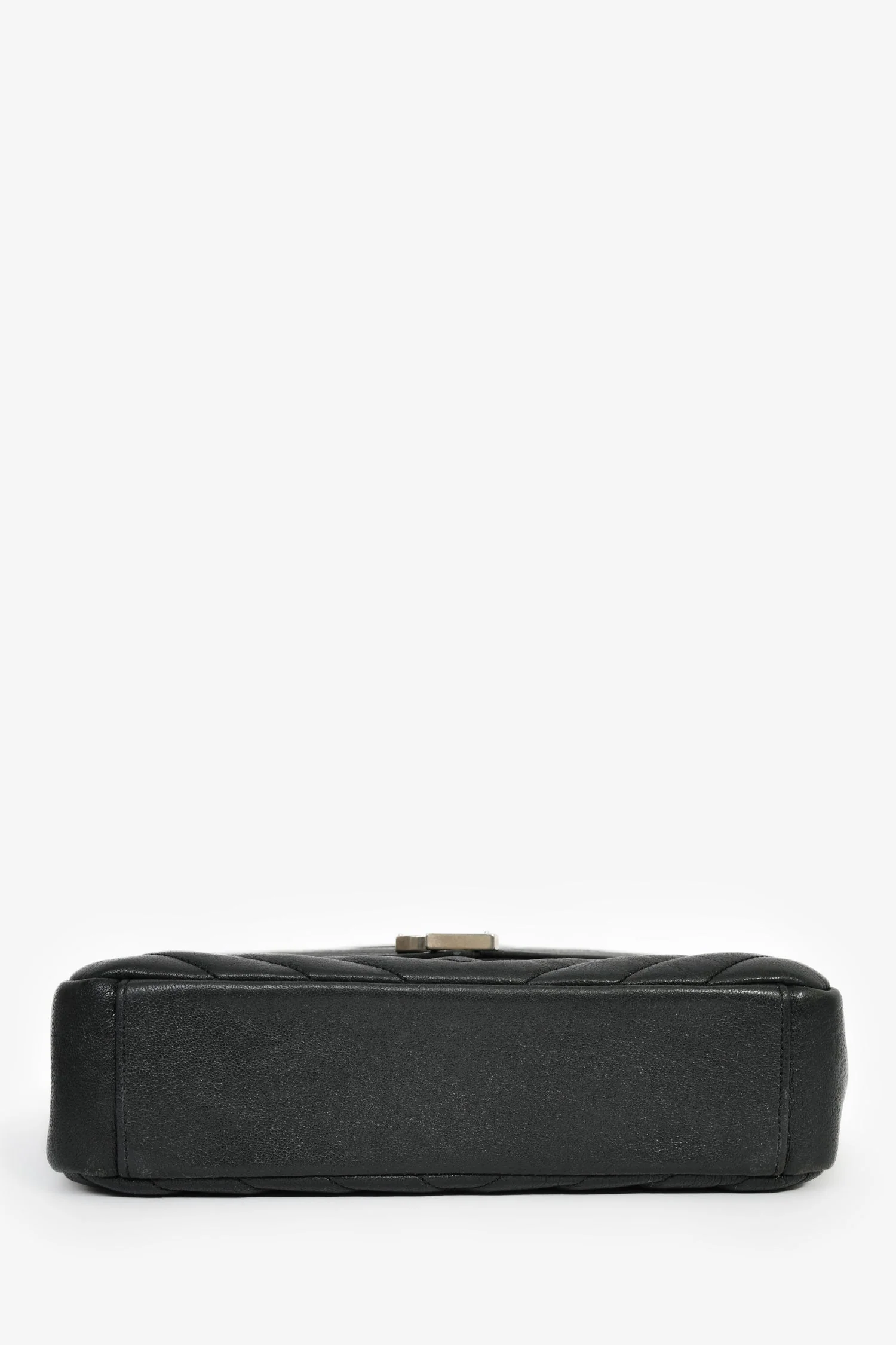 Saint Laurent Black Chevron Leather College Bag - Image 4