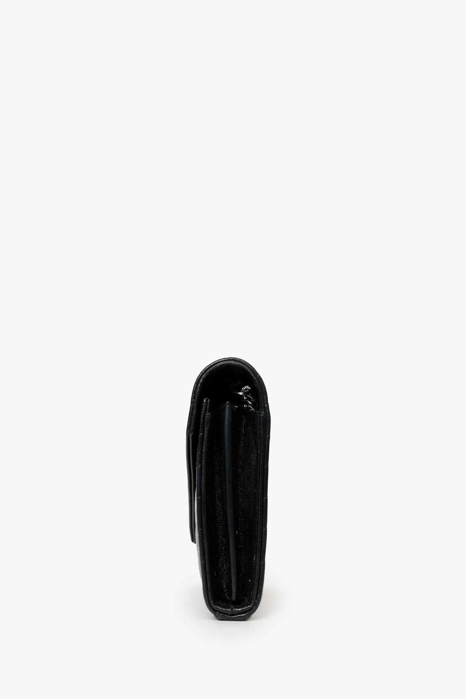 Saint Laurent Black Chevron Leather Envelope Wallet On Chain - Image 2
