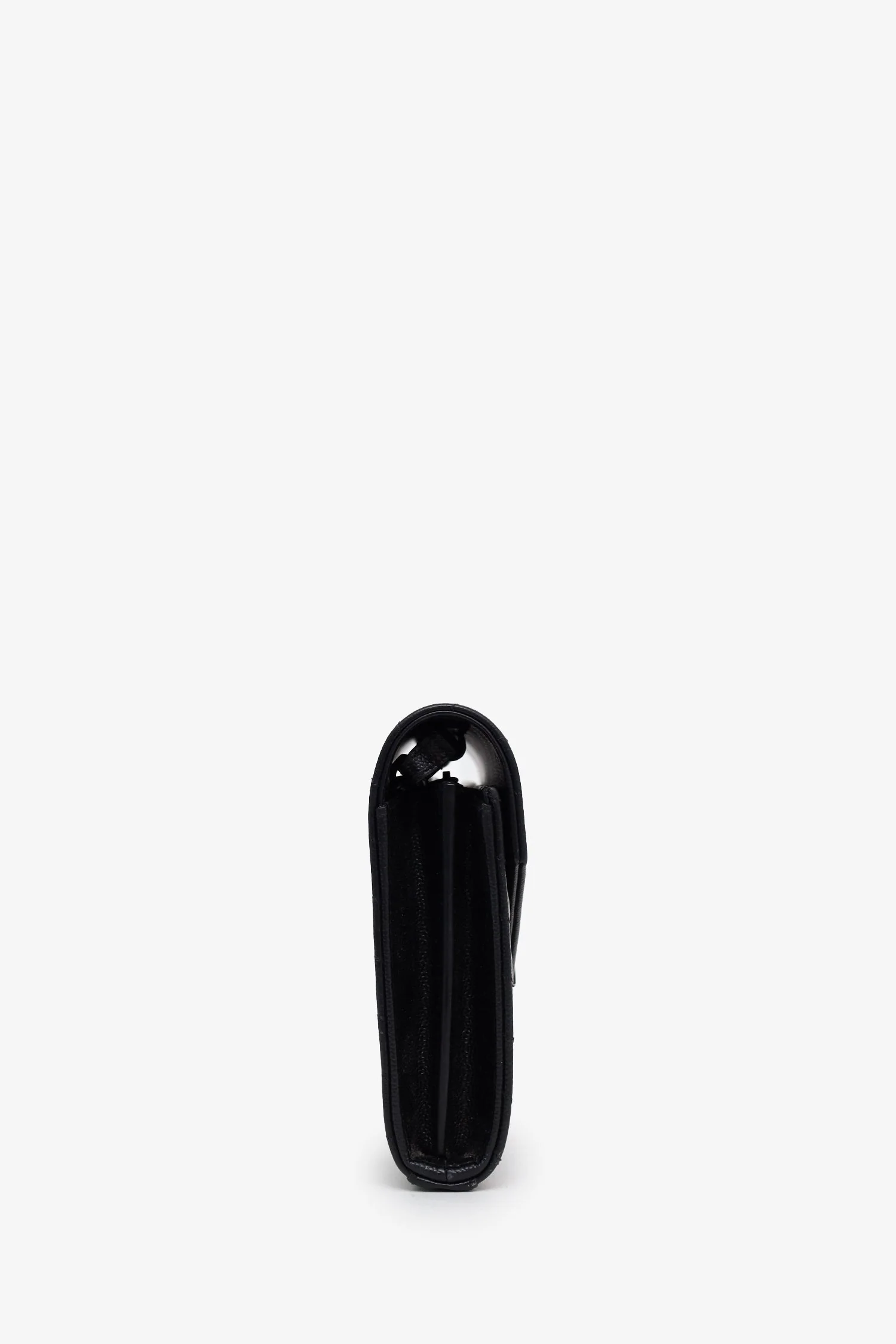 Saint Laurent Black Chevron Leather Envelope Wallet On Chain - Image 3