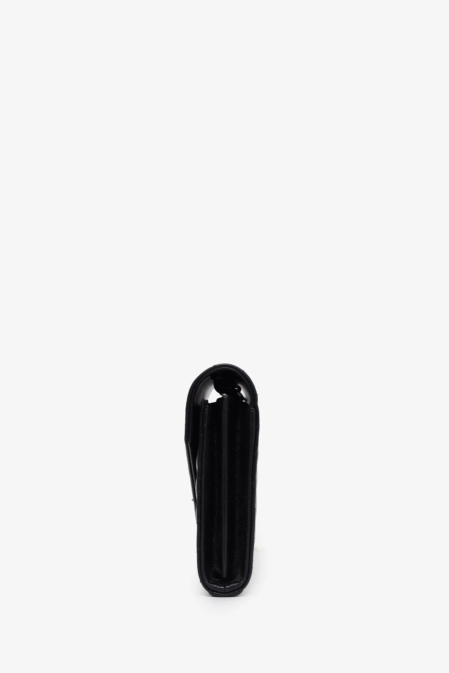 Saint Laurent Black Chevron Leather Envelope Wallet On Chain - Image 4