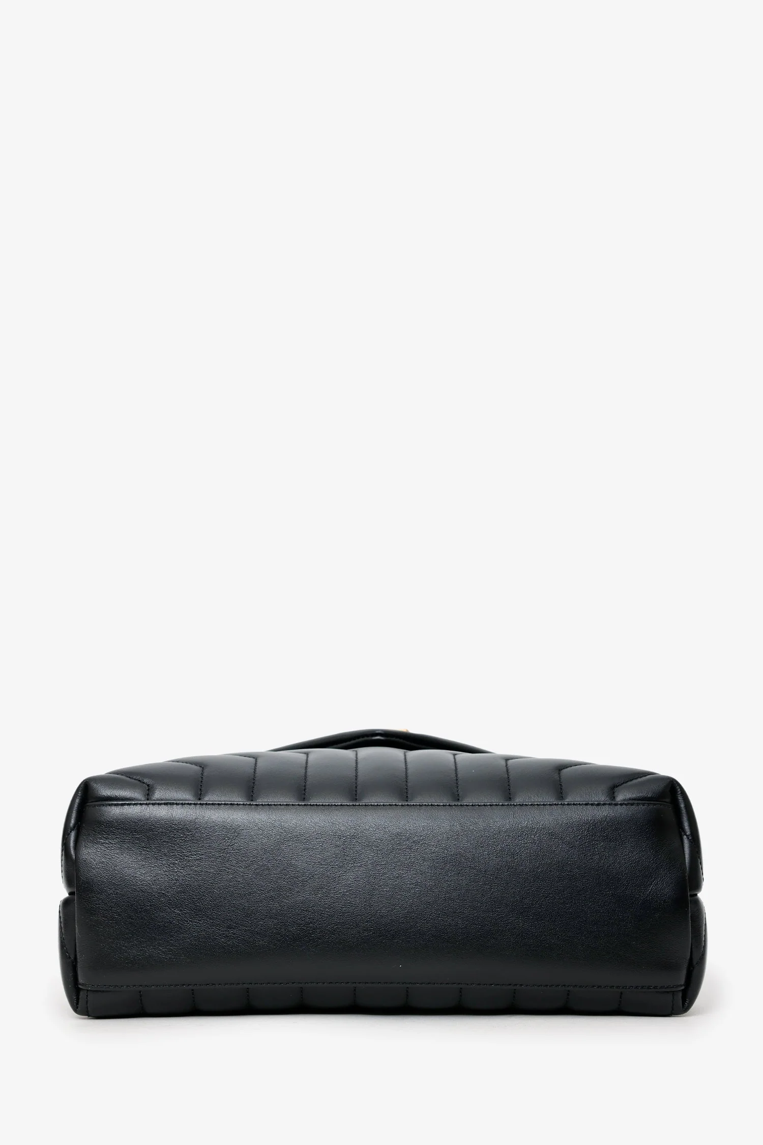 Saint Laurent Black Chevron Leather Medium Loulou Bag - Image 5