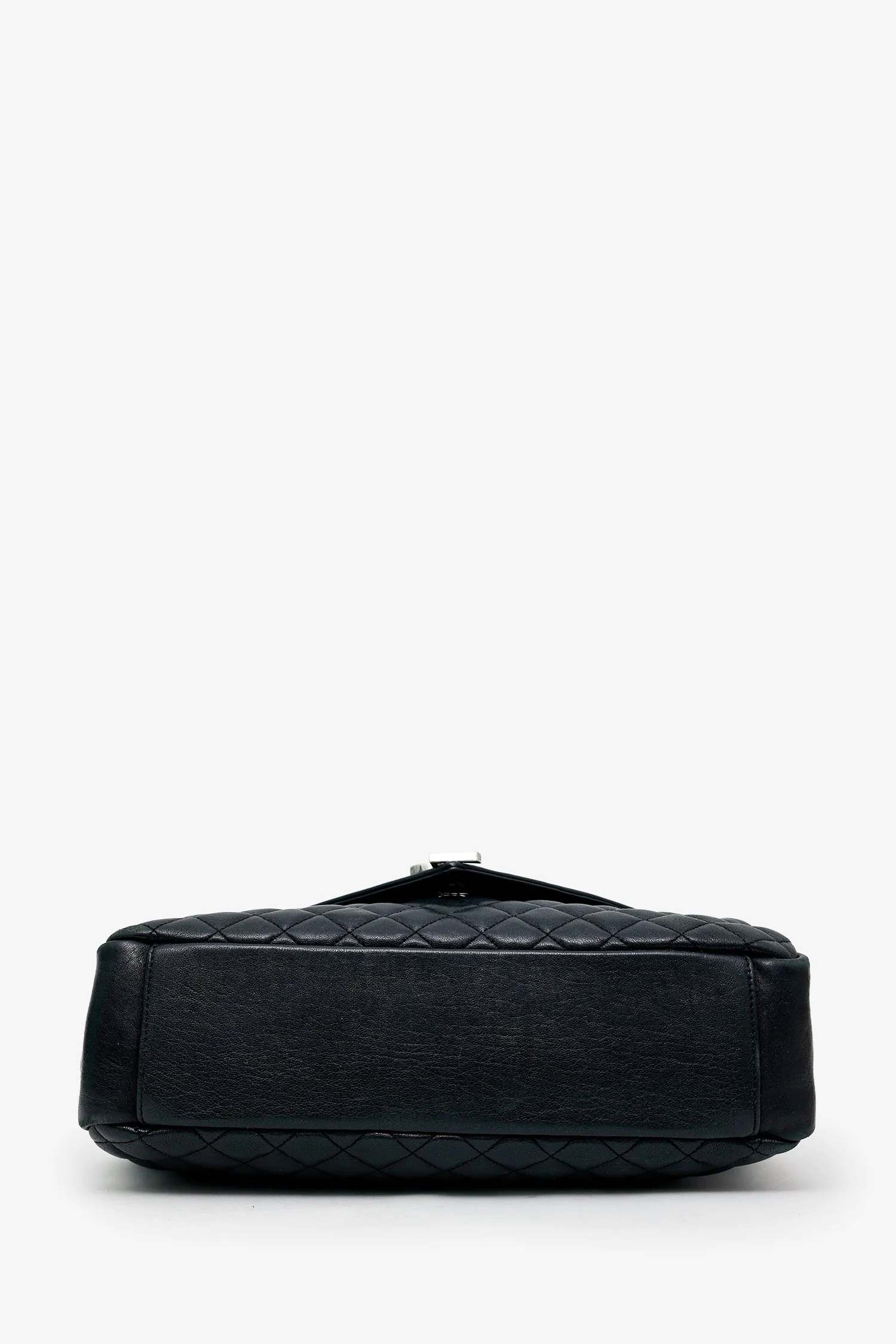 Saint Laurent Black Chevron Tri-Quilted Leather Monogram Large College Bag - Image 5