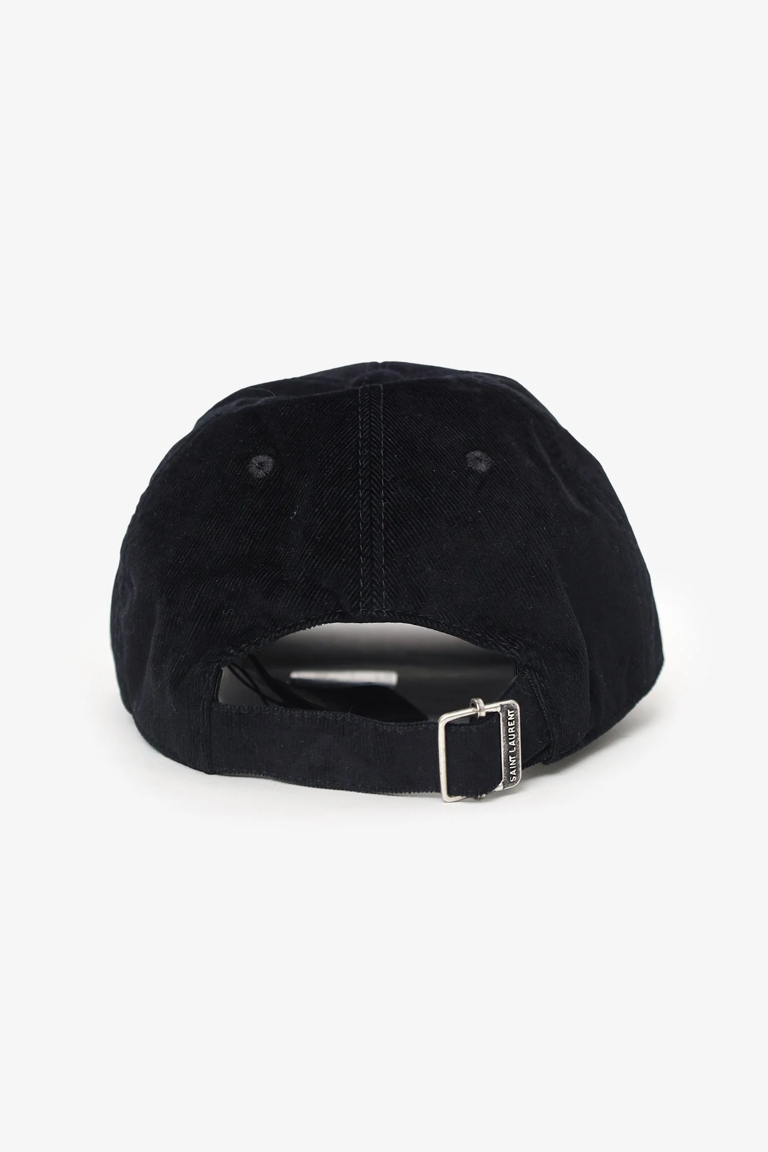 Saint Laurent Black Corduroy Logo Hat - Image 3