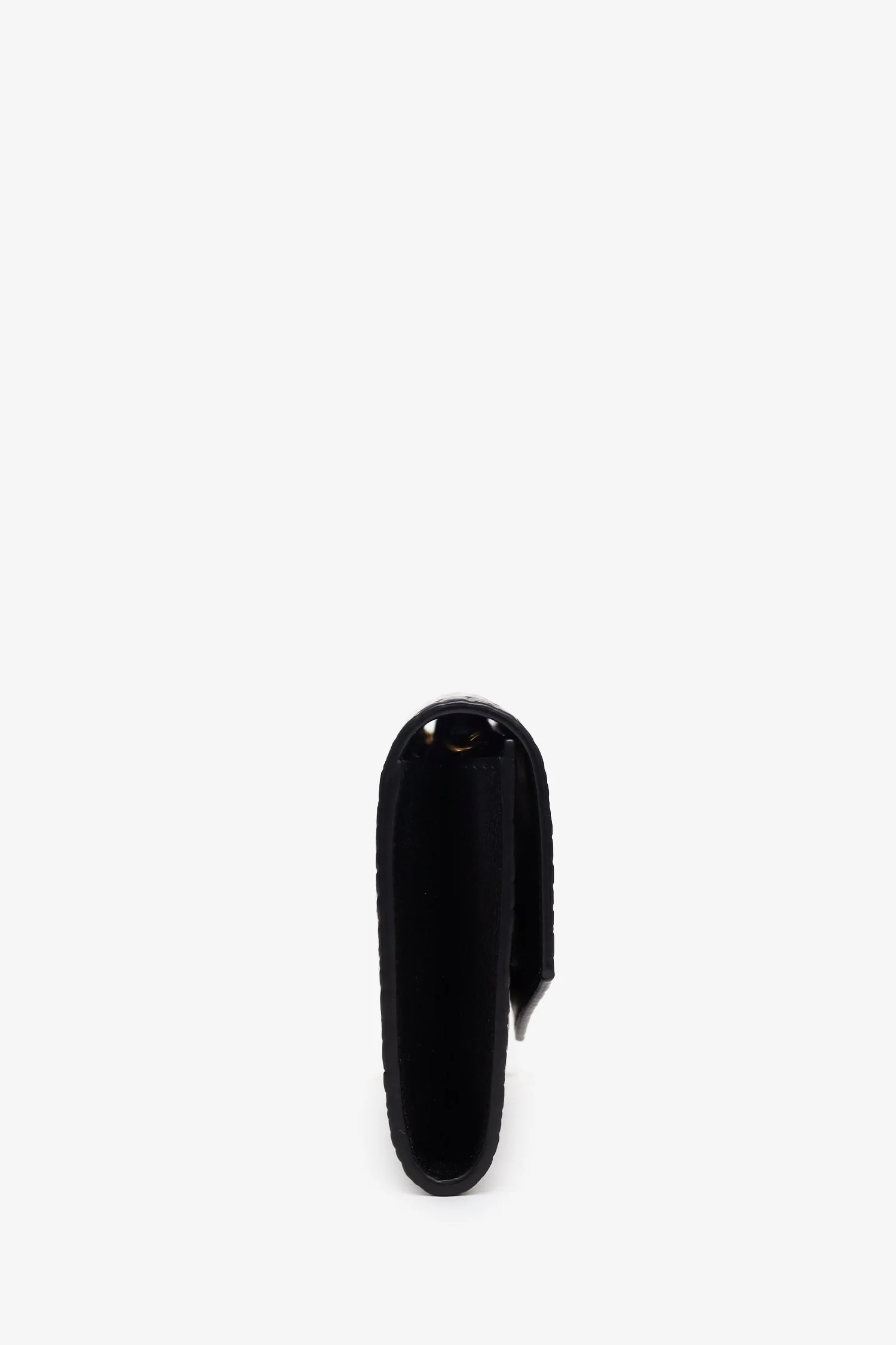 Saint Laurent Black Croc Embossed Leather Uptown Chain Wallet With Insert - Image 3