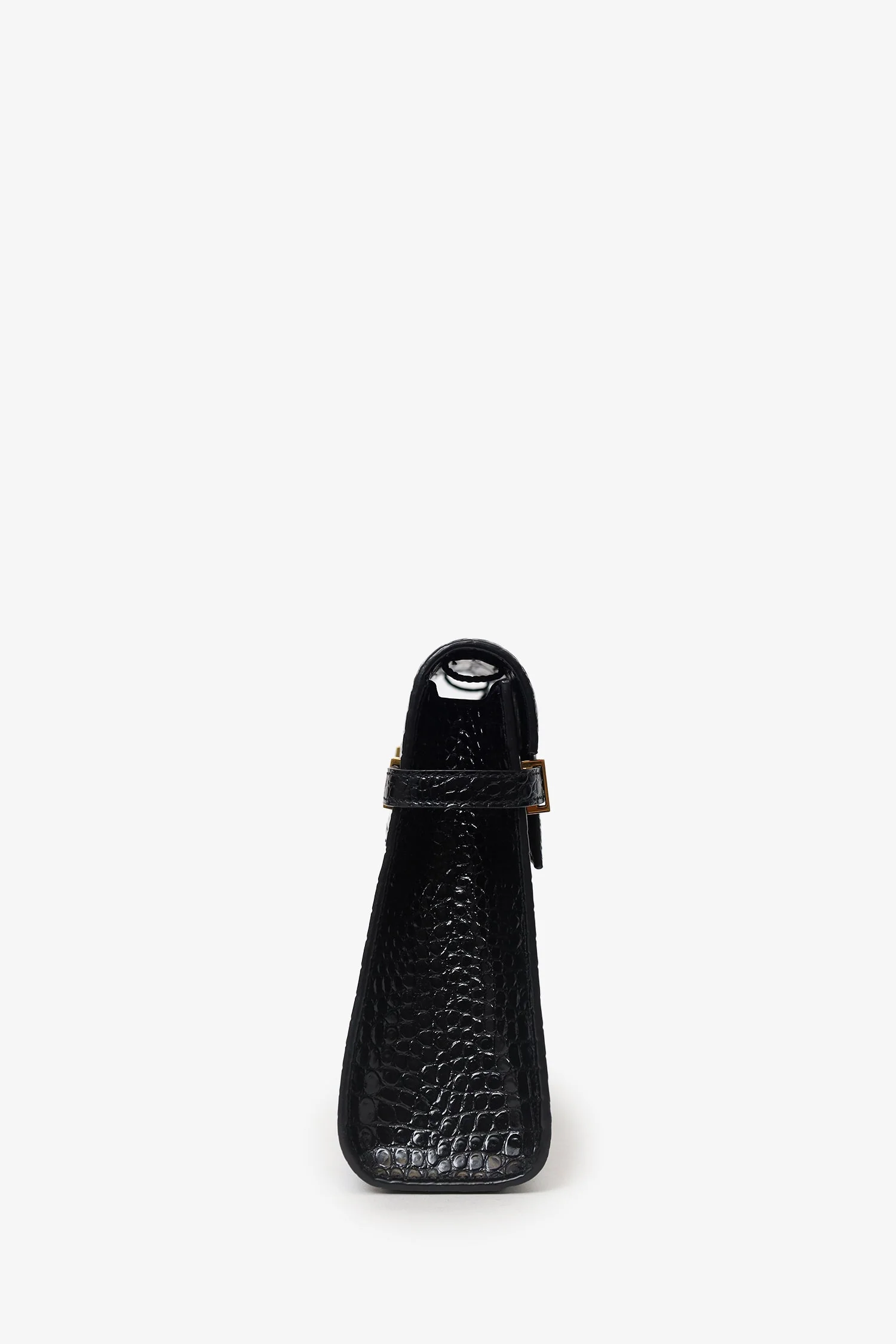Saint Laurent Black Croc Embossed Manhattan Shoulder Bag - Image 3