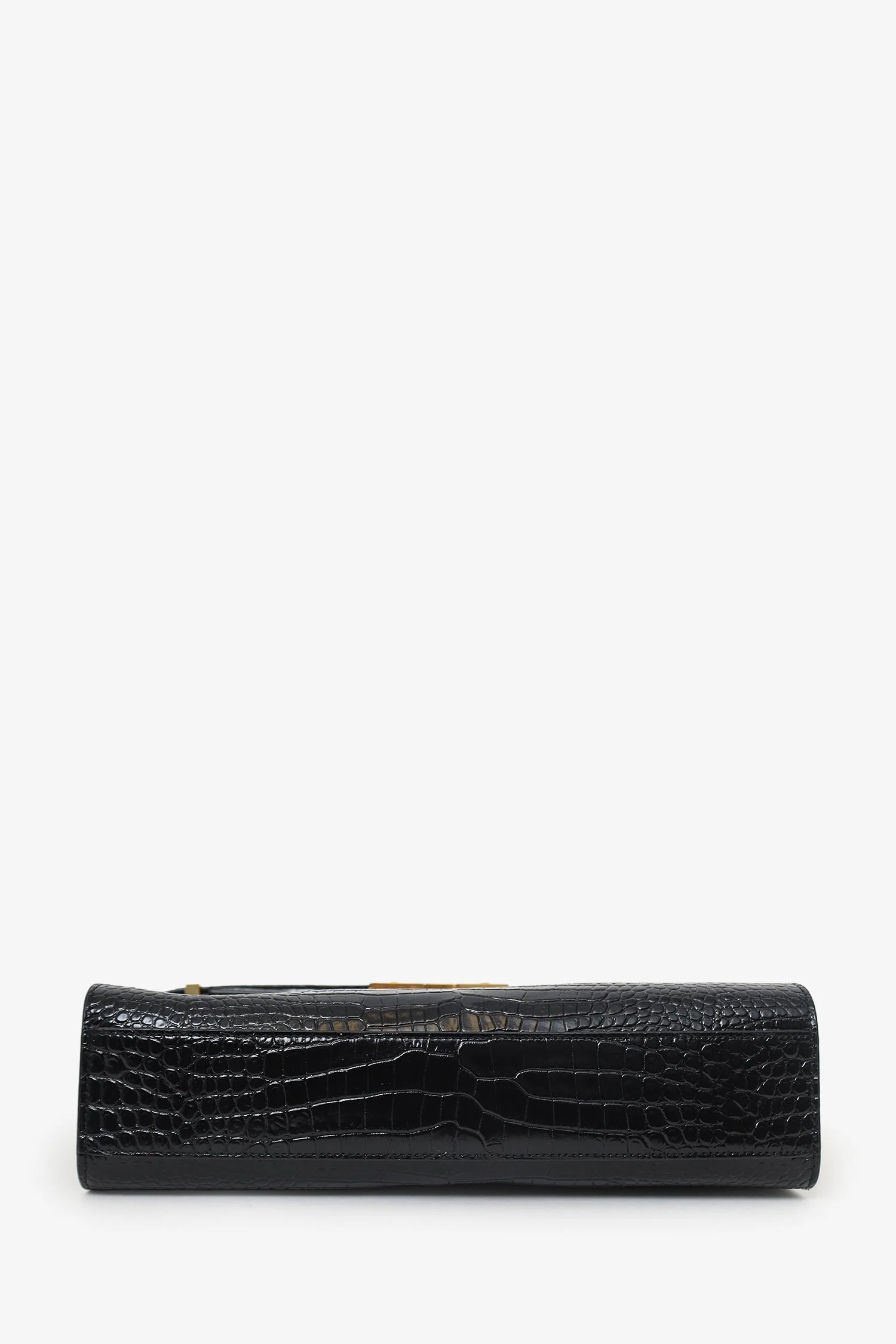 Saint Laurent Black Croc Embossed Manhattan Shoulder Bag - Image 5