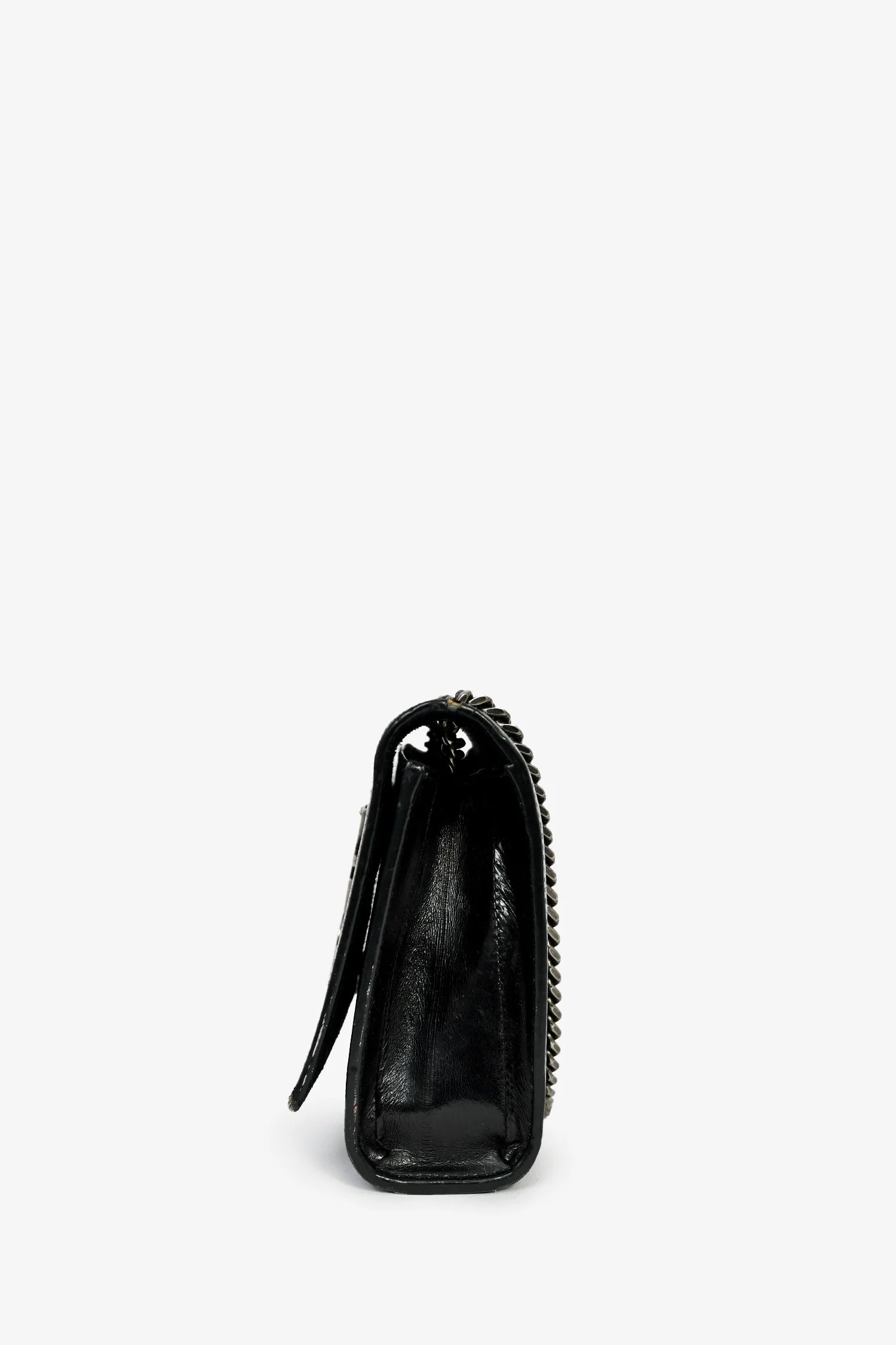 Saint Laurent Black Eel Monogram Sunset Shoulder Bag - Image 4