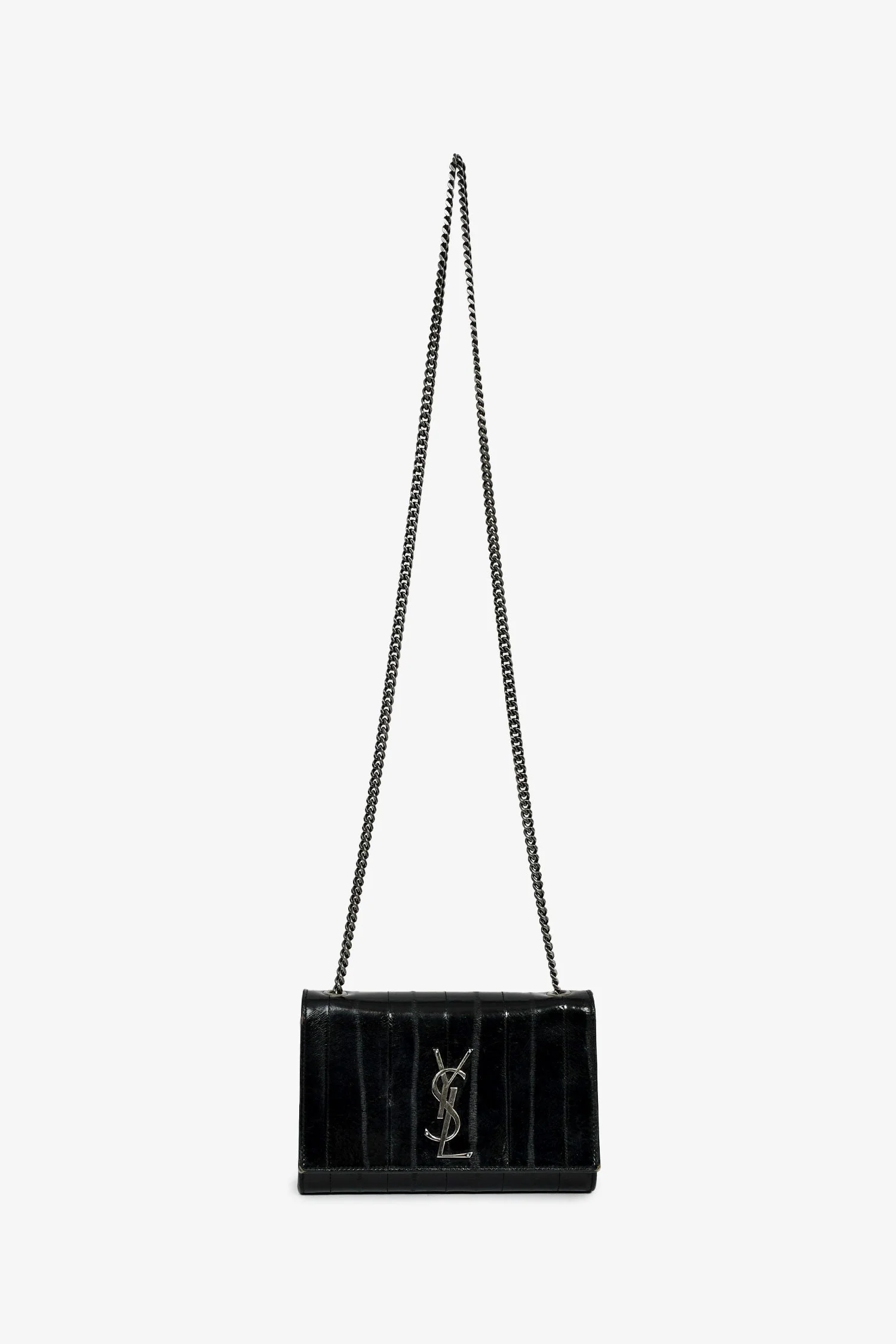 Saint Laurent Black Eel Monogram Sunset Shoulder Bag - Image 7