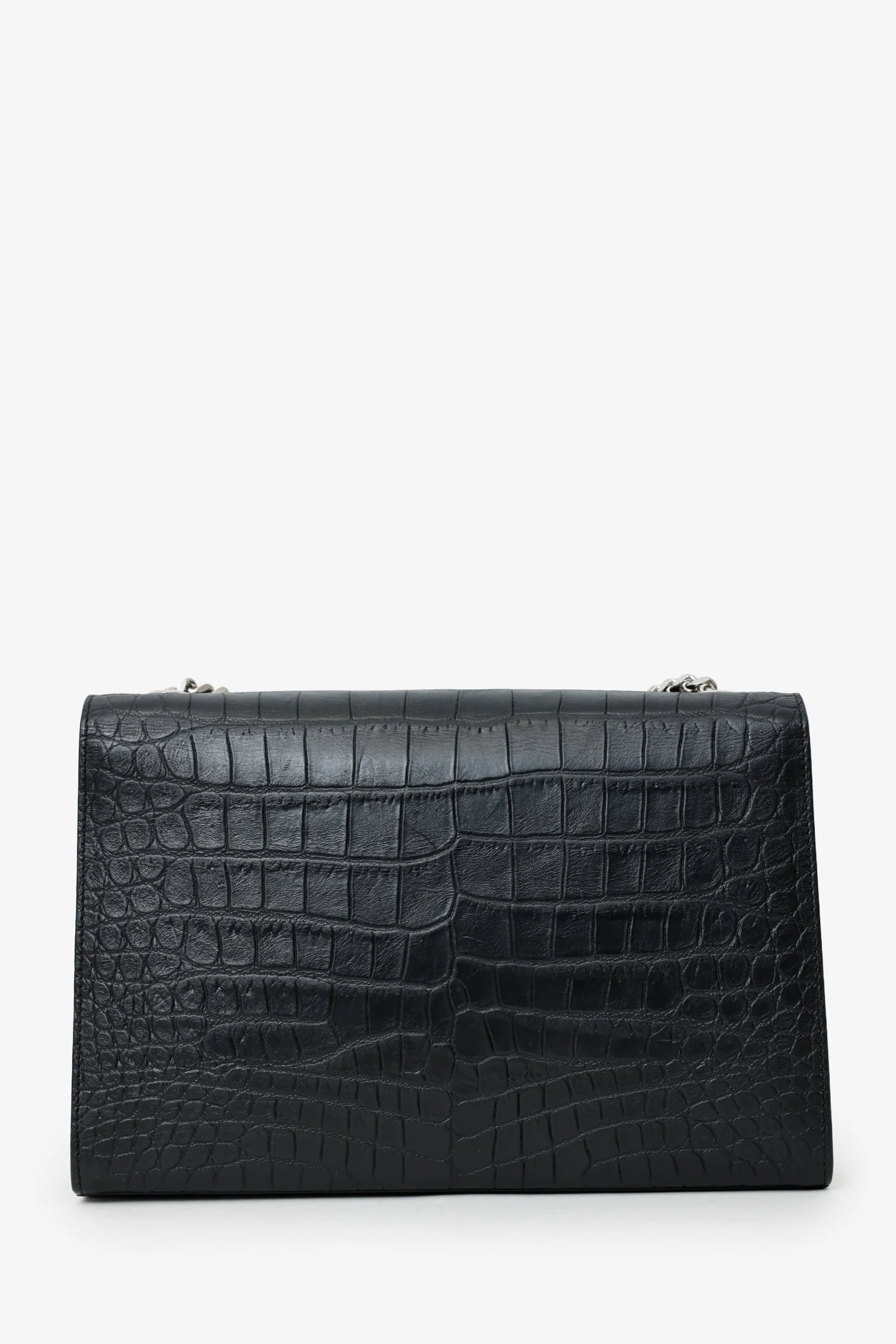 Saint Laurent Black Embossed Leather Large Kate Flap Bag - Image 2