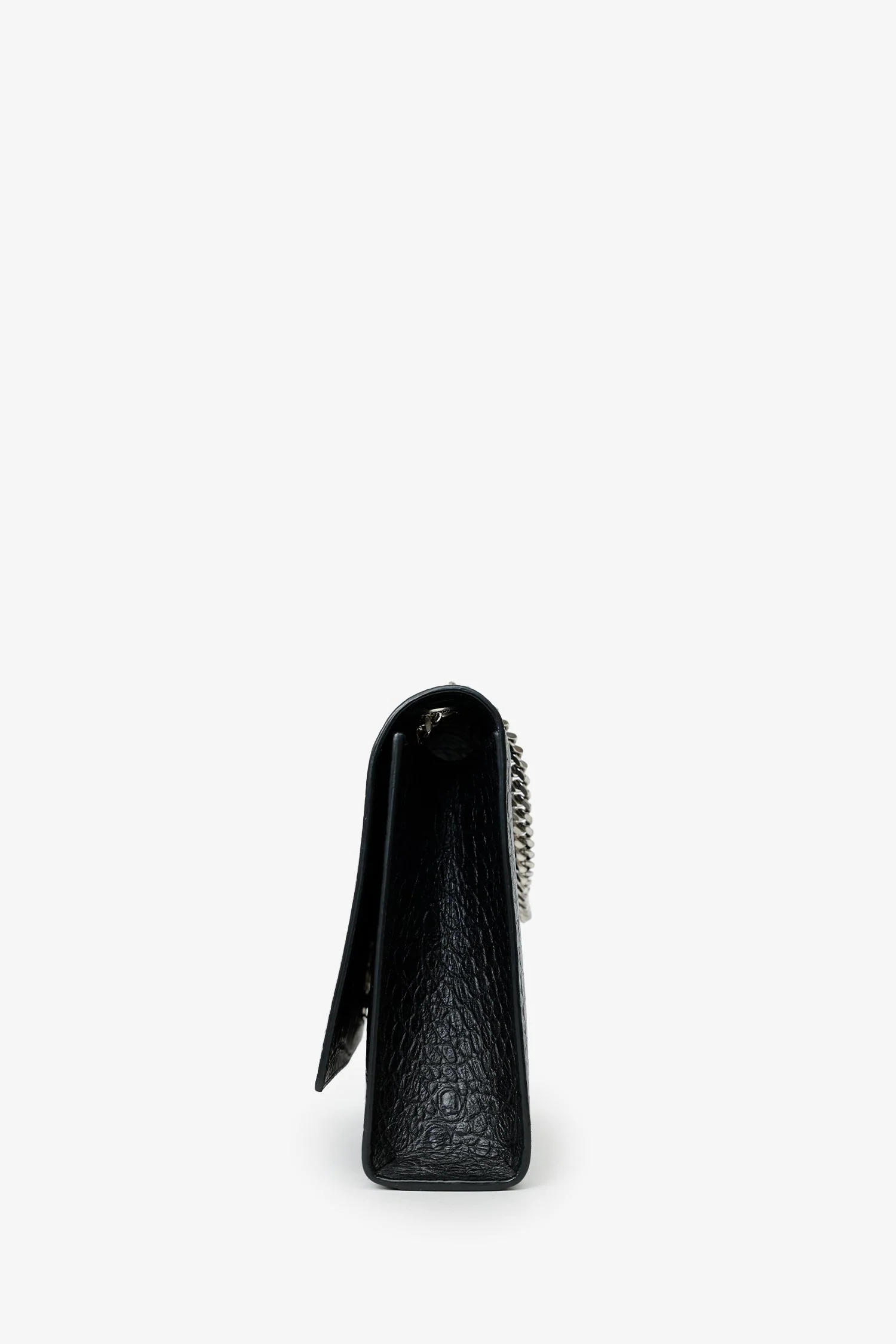 Saint Laurent Black Embossed Leather Large Kate Flap Bag - Image 4