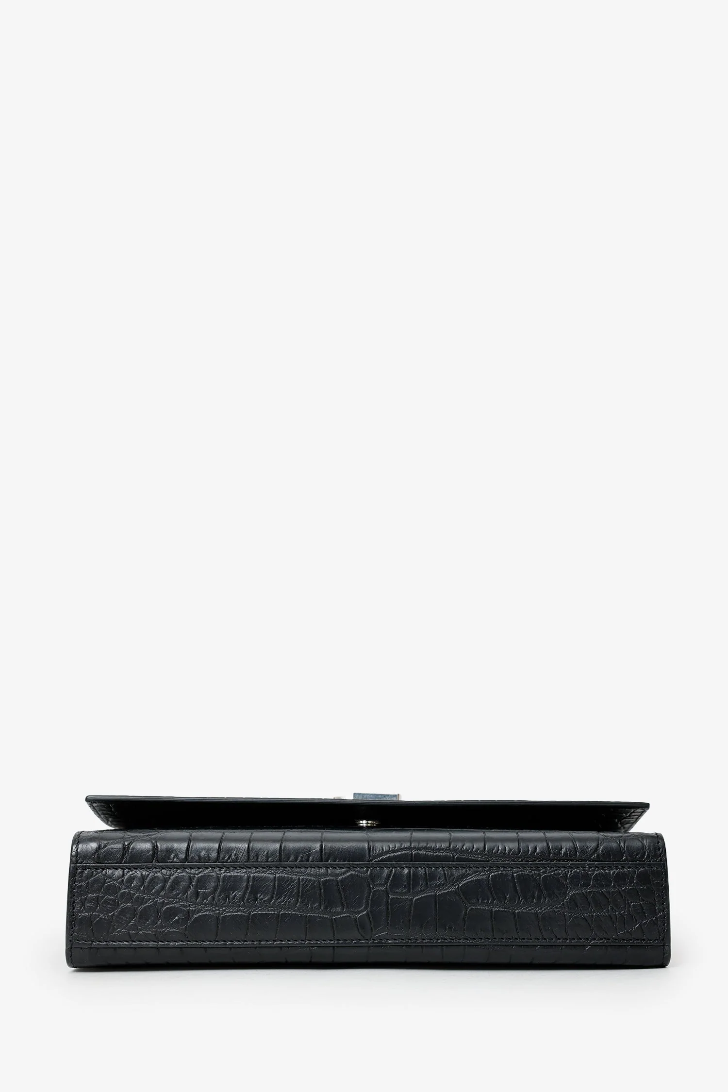 Saint Laurent Black Embossed Leather Large Kate Flap Bag - Image 5