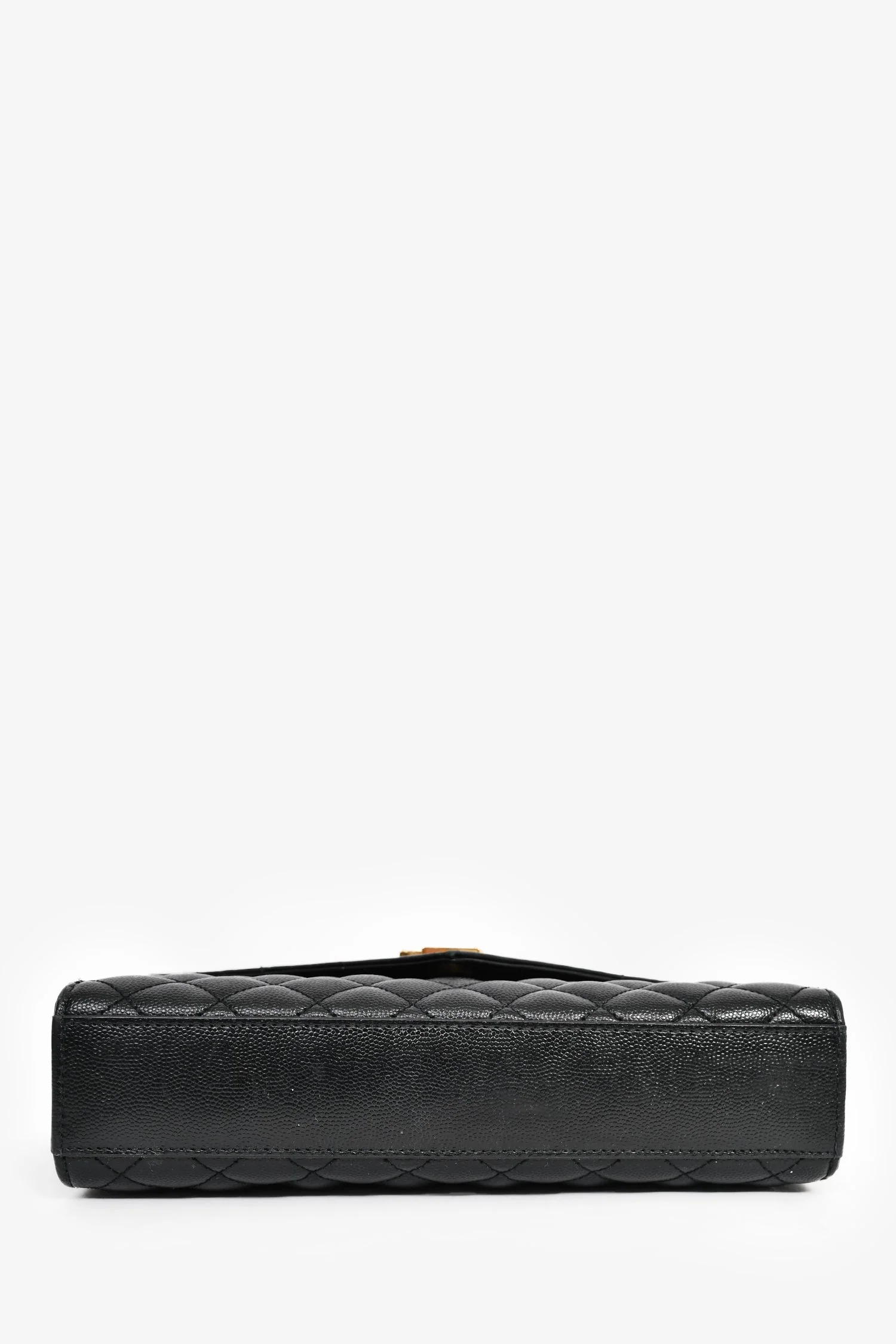 Saint Laurent Black Grained Leather Tri-Quilted Envelope Chain Medium Shoulder Bag - Image 5