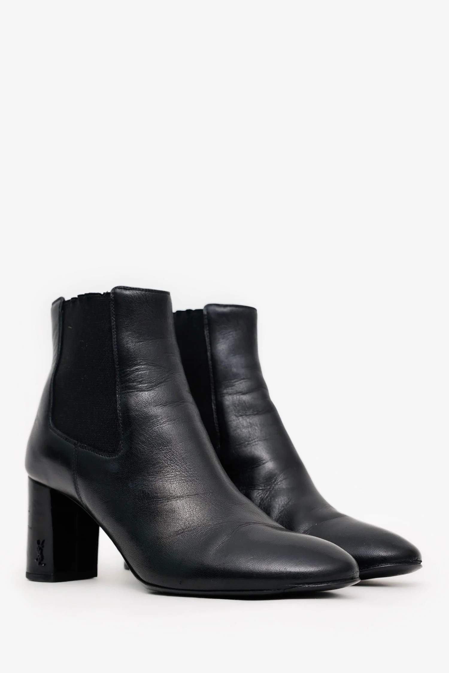 Saint Laurent Black Leather Ankle Boots Size 36 - Image 2