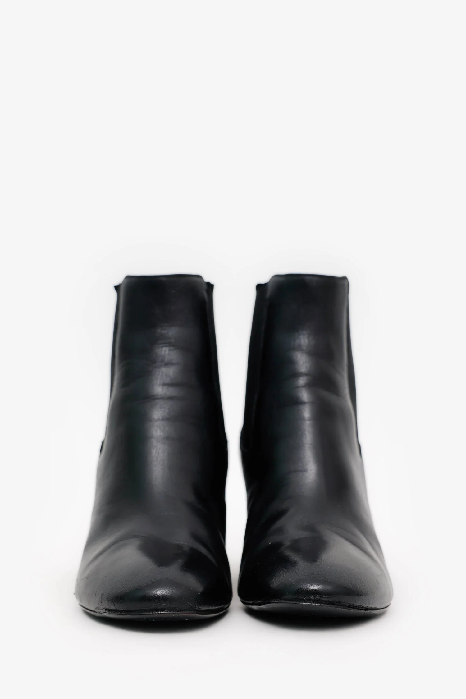 Saint Laurent Black Leather Ankle Boots Size 36 - Image 3