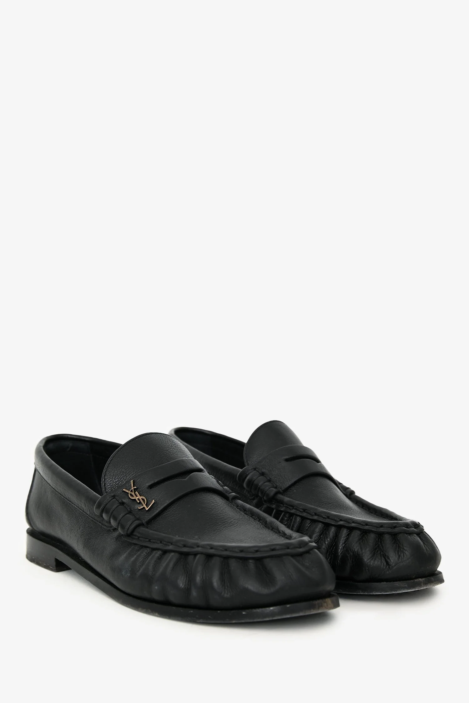 Saint Laurent Black Leather 'Le Loafer Supple' Loafers Size 36 - Image 2