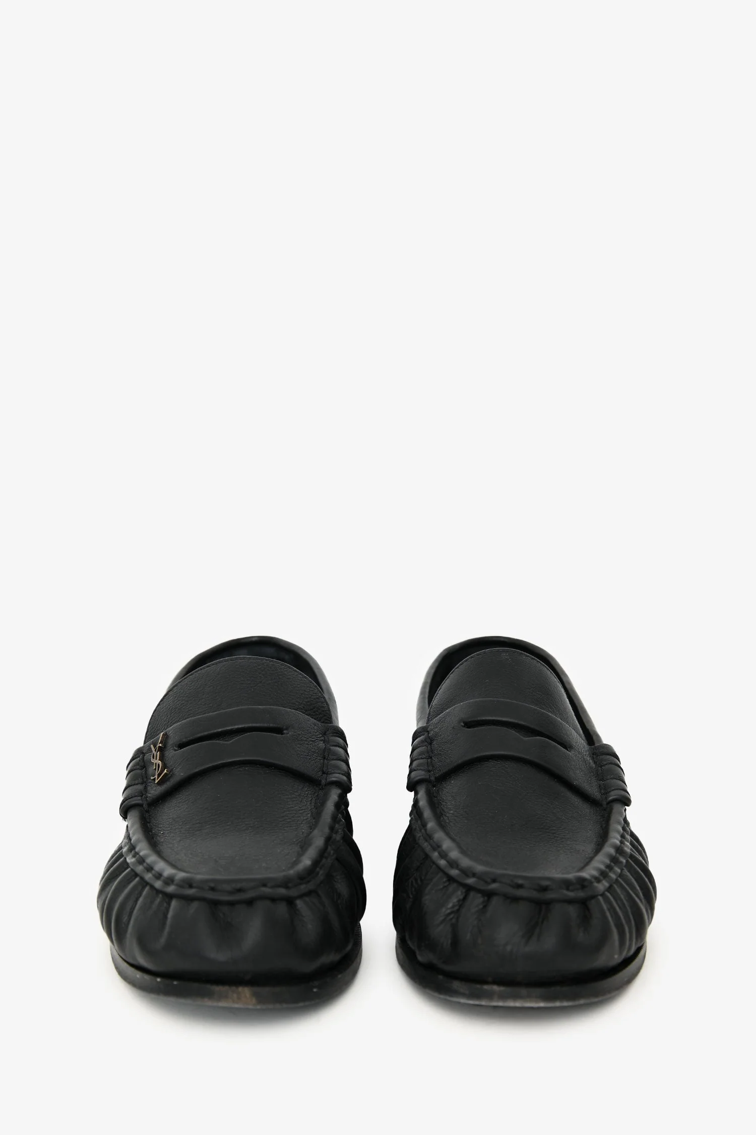 Saint Laurent Black Leather 'Le Loafer Supple' Loafers Size 36 - Image 3