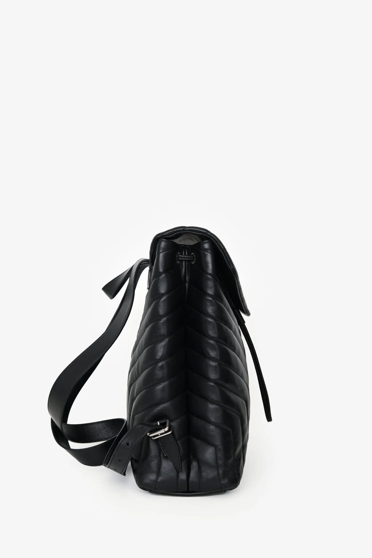 Saint Laurent Black Leather Medium LouLou Backpack - Image 2