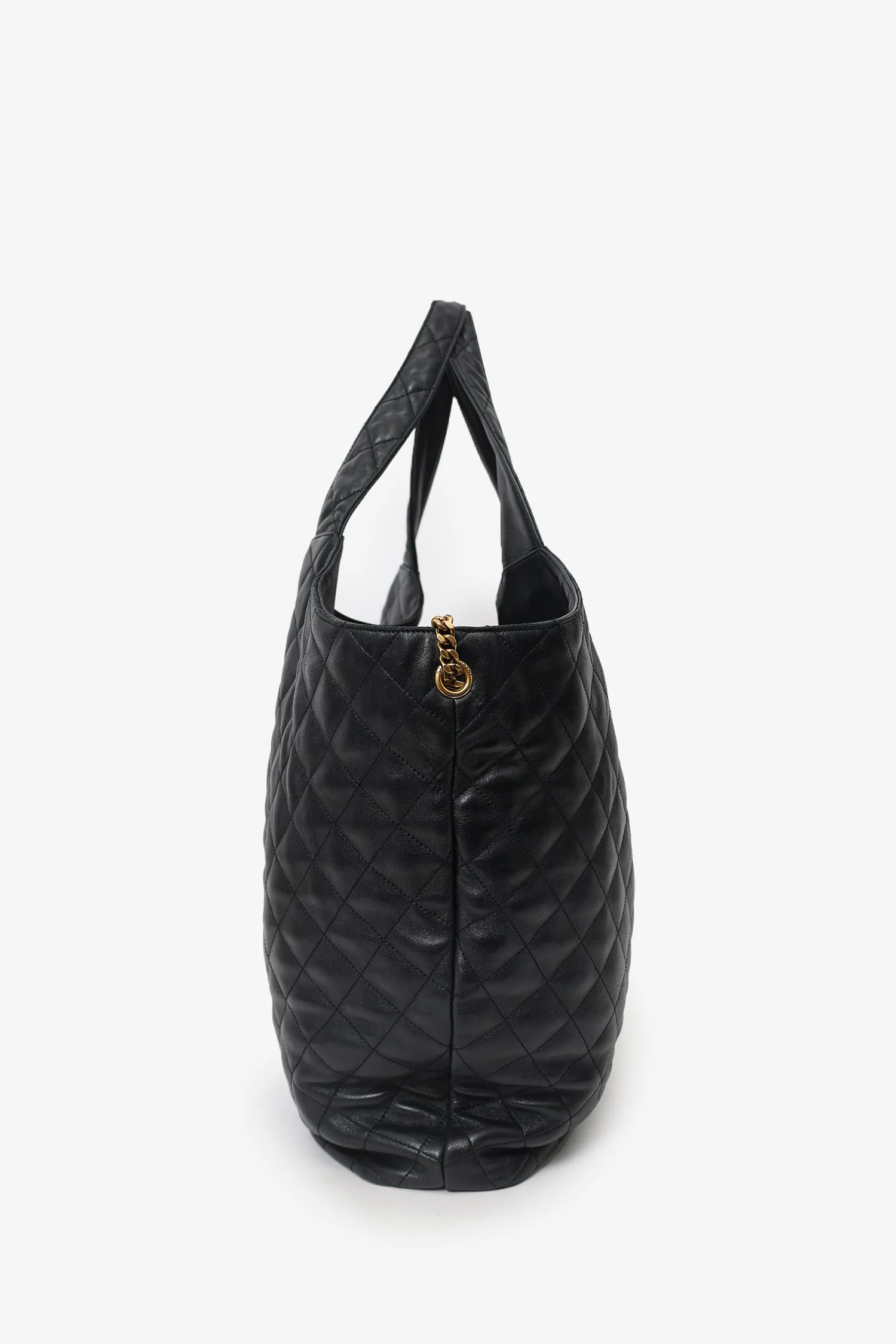 Saint Laurent Black Leather Quilted 'ICARE' Oversized Bag with Pouch - Image 4