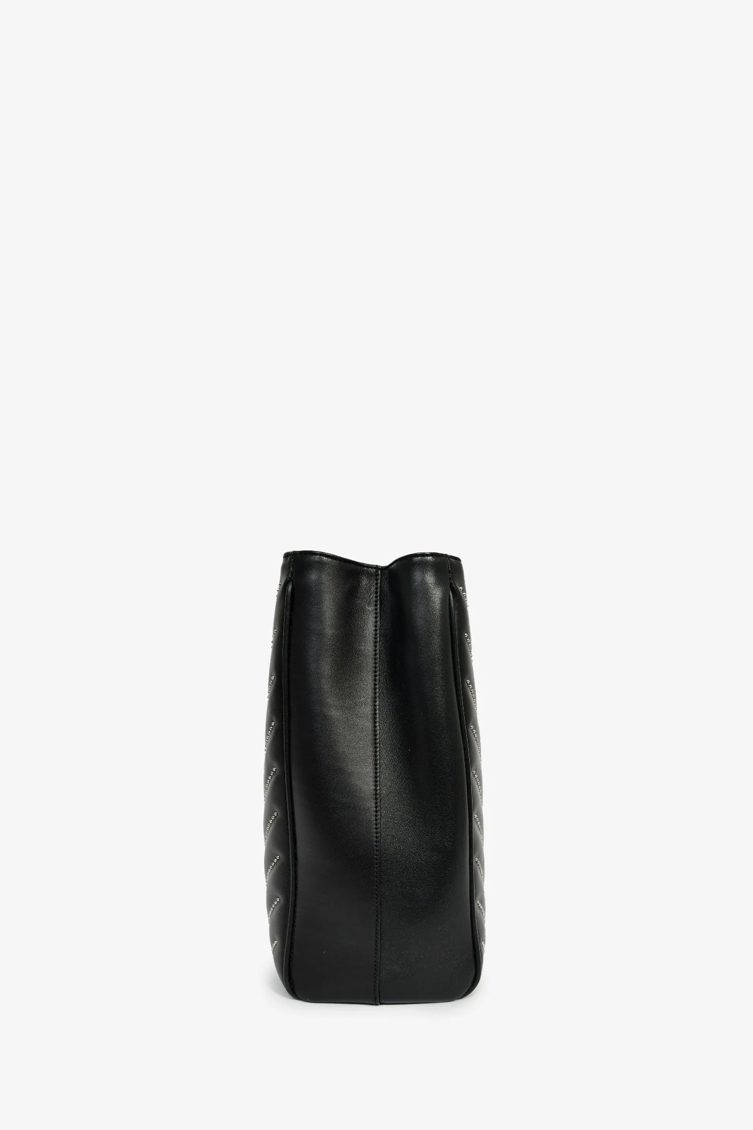Saint Laurent Black Leather Studded Matelasse Chevron Leather Large Shopping Tote Bag - Image 4