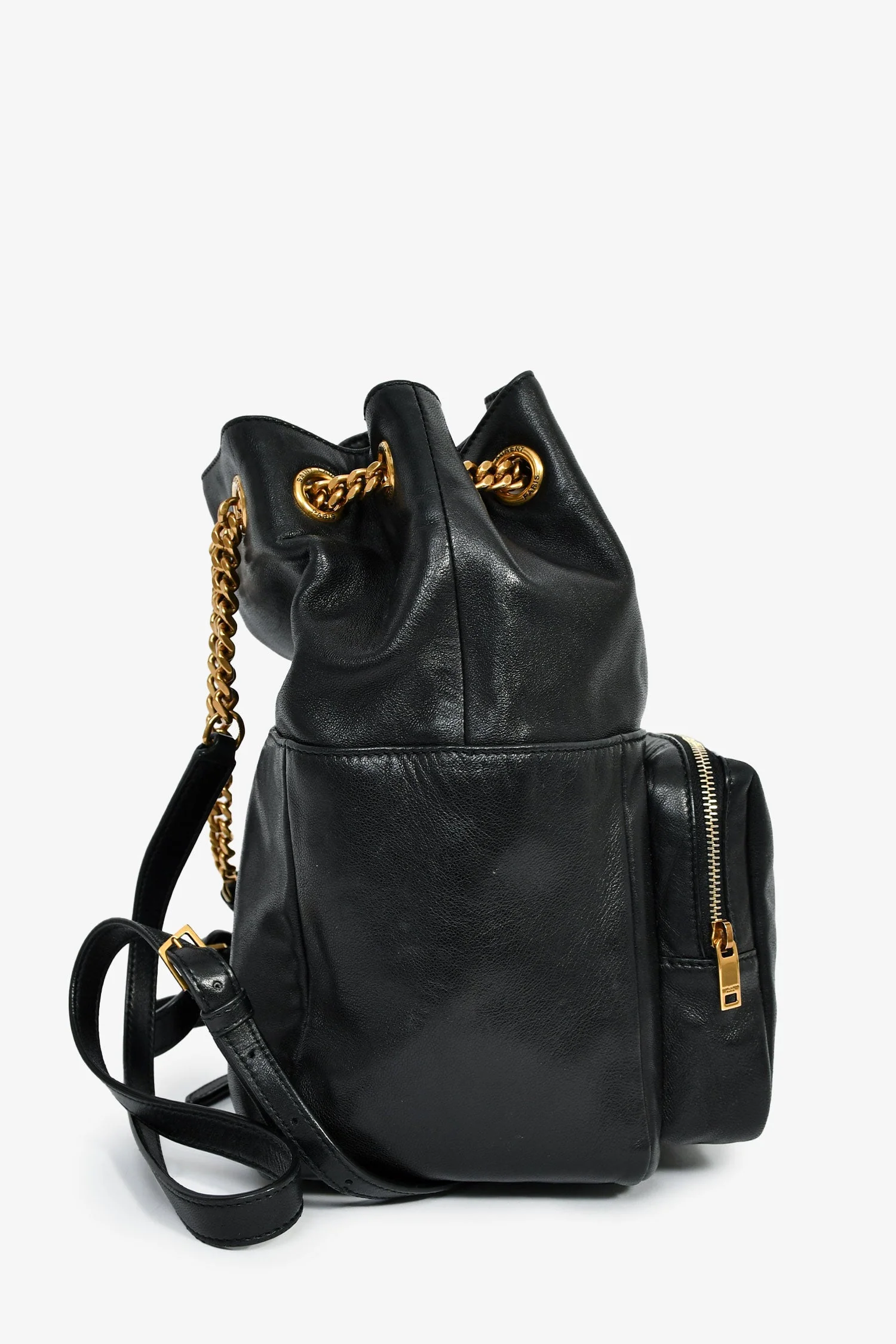 Saint Laurent Black Leather/Suede Jaime Backpack - Image 3